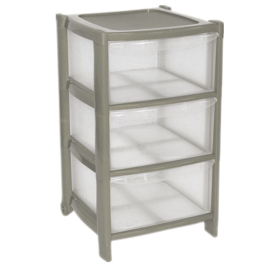 Plastic Large Tower Storage Drawers Chest Unit with Wheels MADE IN U.K