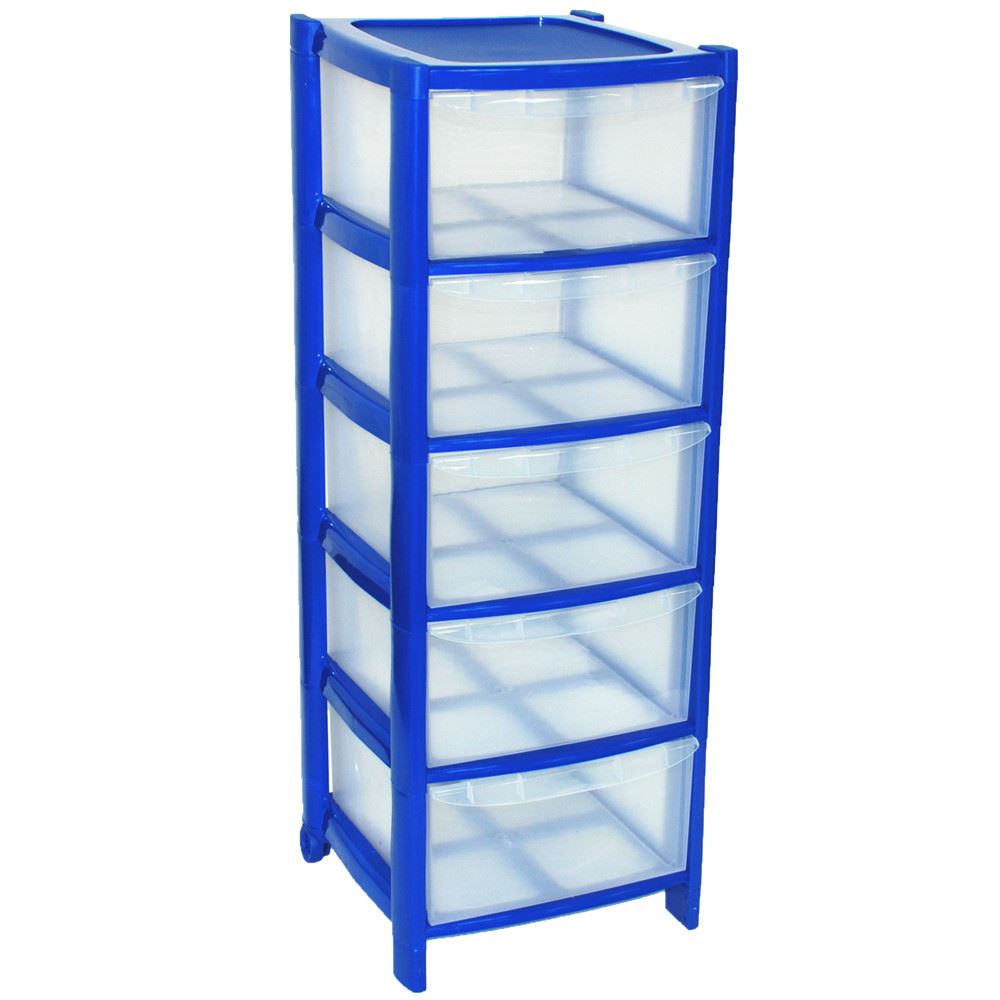 Plastic Large Tower Storage Drawers Chest Unit With Wheels Made In