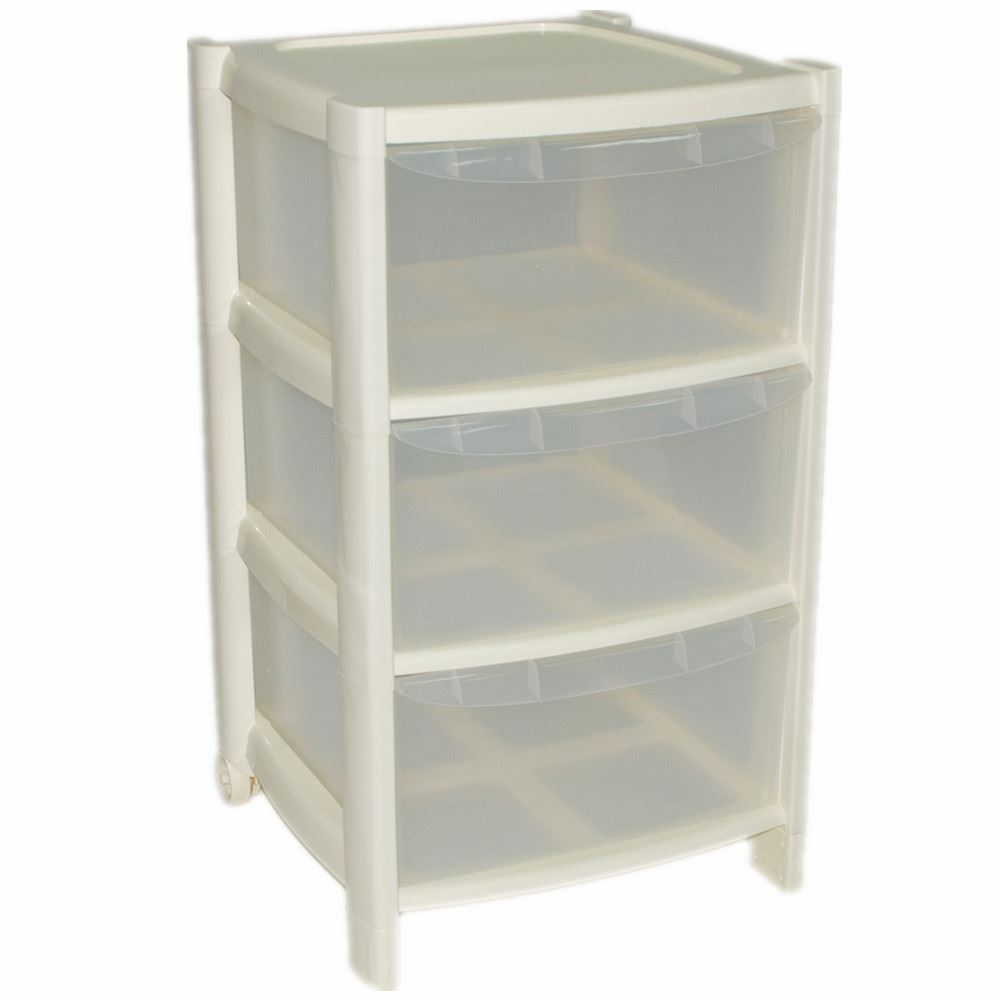 Plastic Large Tower Storage Drawers Chest Unit With Wheels Made In