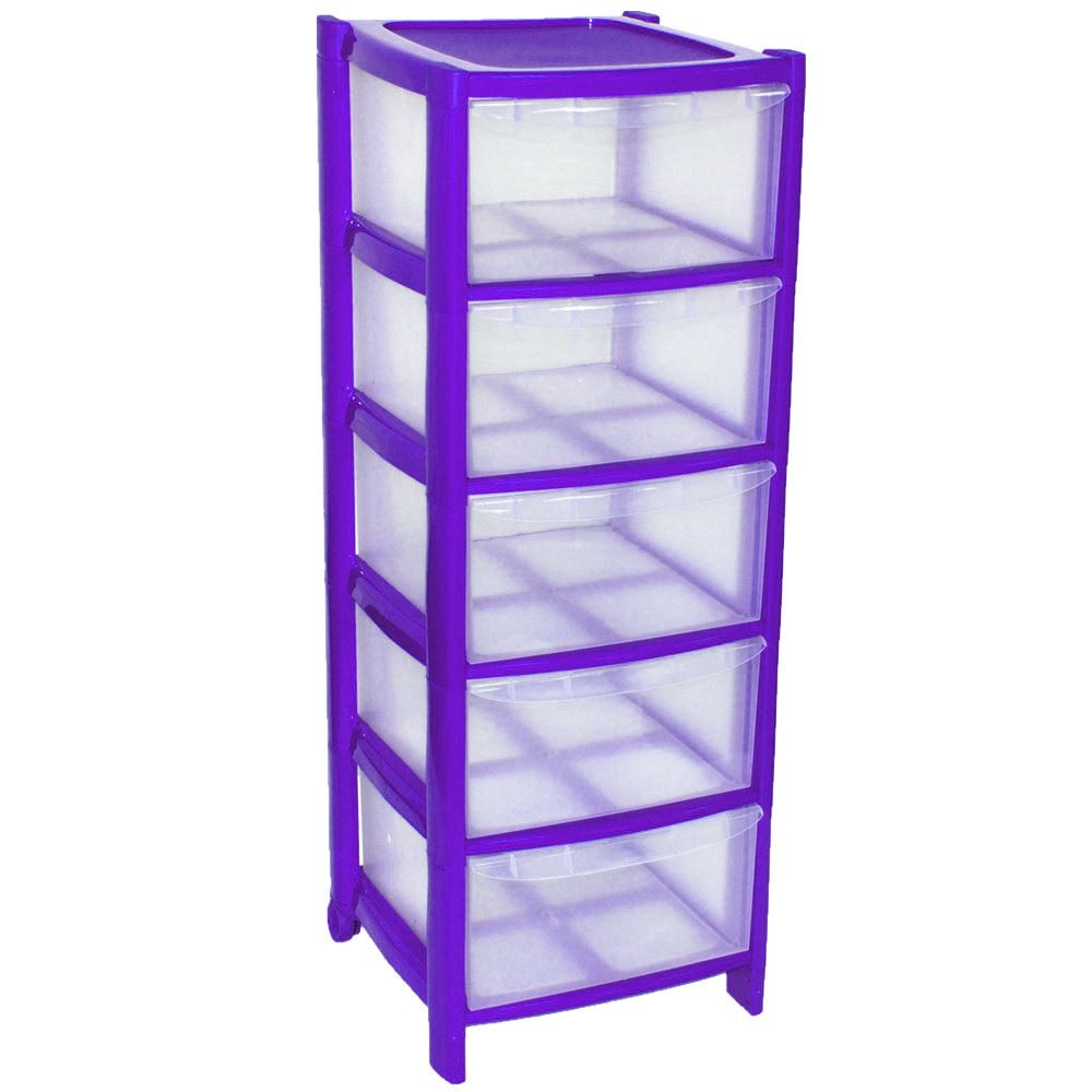 Beautiful 5 Drawer Plastic Storage Part - 3: 5 Drawer Plastic Large Tower Office Storage Drawers Unit With Wheels MADE IN U.K; Picture 2 Of 2