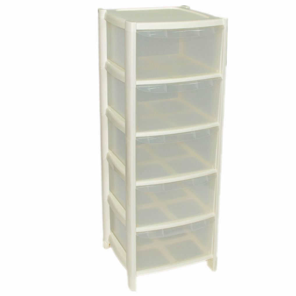Plastic Large Tower Storage Drawers Chest Unit With Wheels Made In