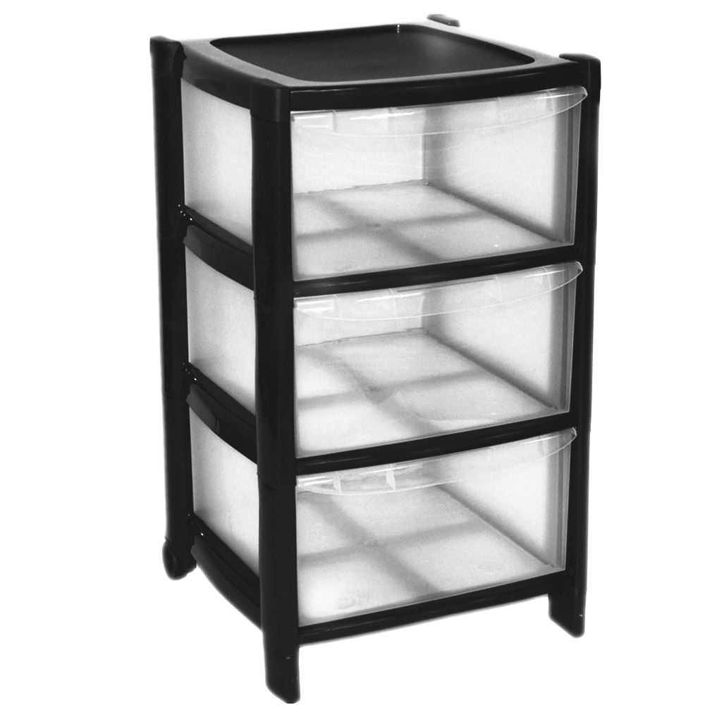 Plastic Large Tower Storage Drawers Chest Unit With Wheels MADE IN U K