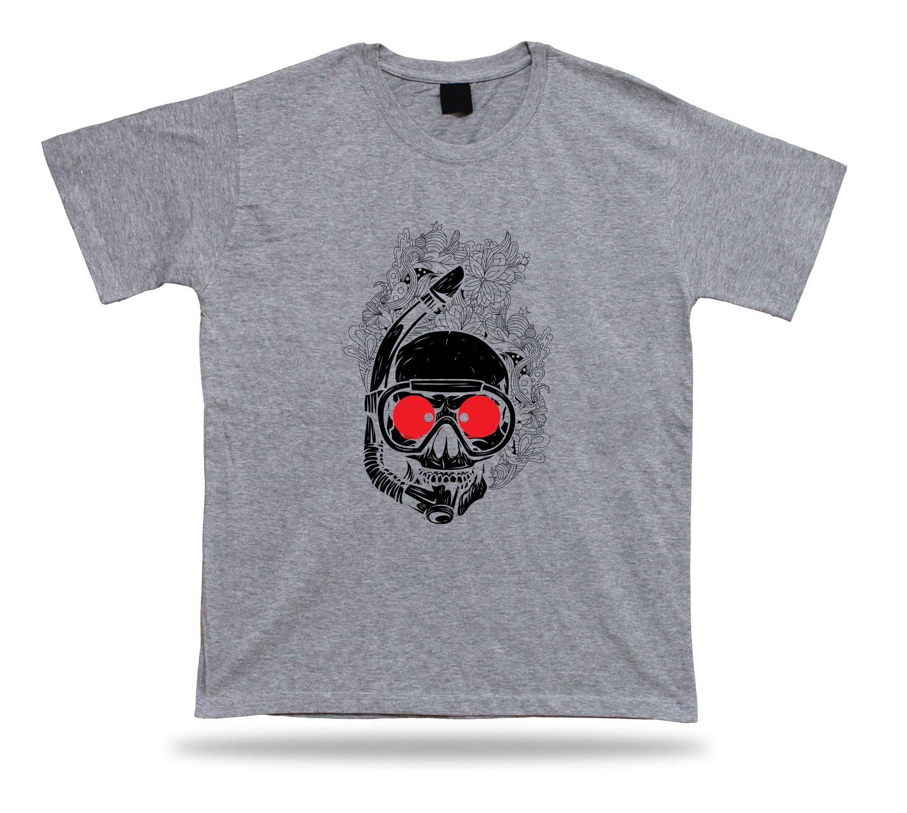 Skeleton Snorkeling Gear Moster Floral awesome tshirt design special gift tee - Picture 5 of 8