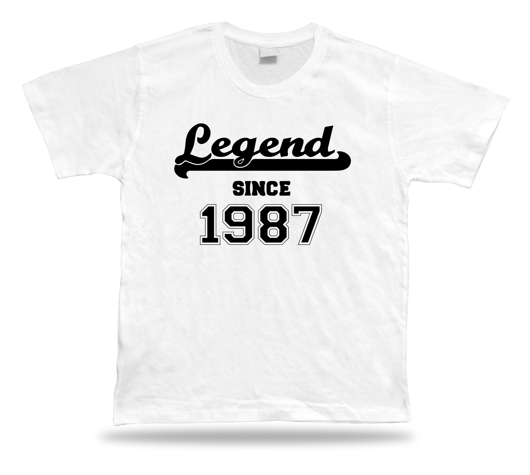 T-shirt imprimé tee Legend depuis 1987 heureux anniversaire idée cadeau unisexe - Imagen 8 de 8
