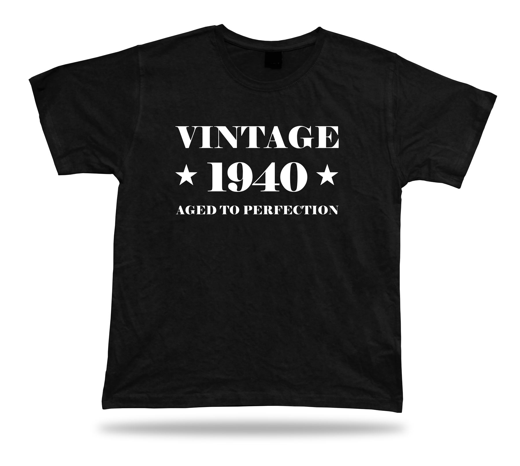 Printed T-shirt tee vintage 1940 aged happy birthday present gift idea original - Picture 2 of 8