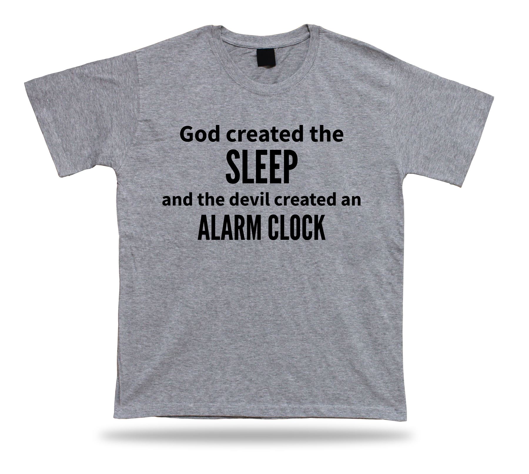 Camiseta Camiseta Camiseta Idea de Regalo de Cumpleaños Cita Divertida Dormir Diablo Reloj Despertador Clásico - Imagen 4 de 7