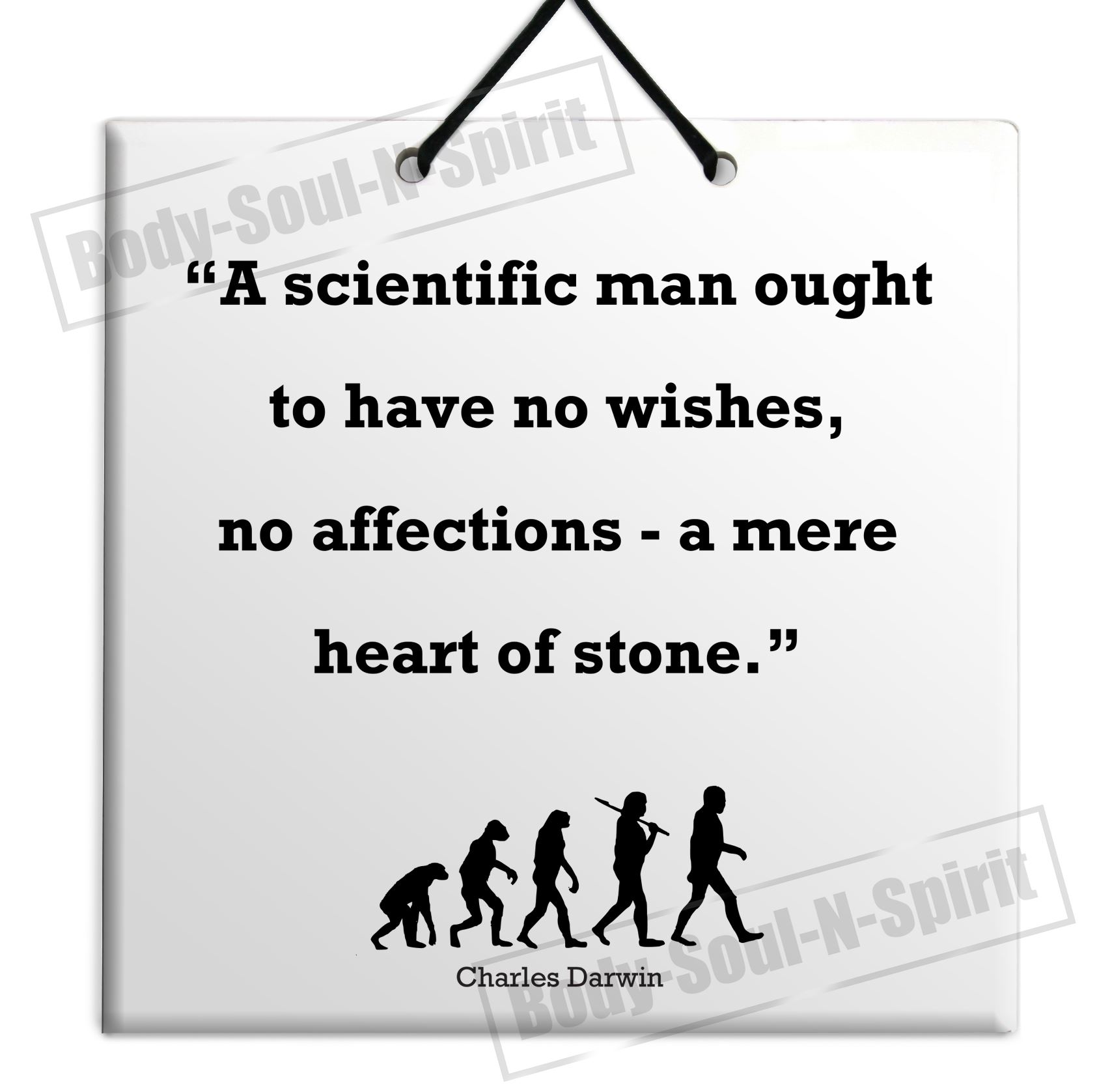 NEW Charles Darwin Quote Ceramic Wall Hanging TILE Plaque Home Decor Gift Sign
