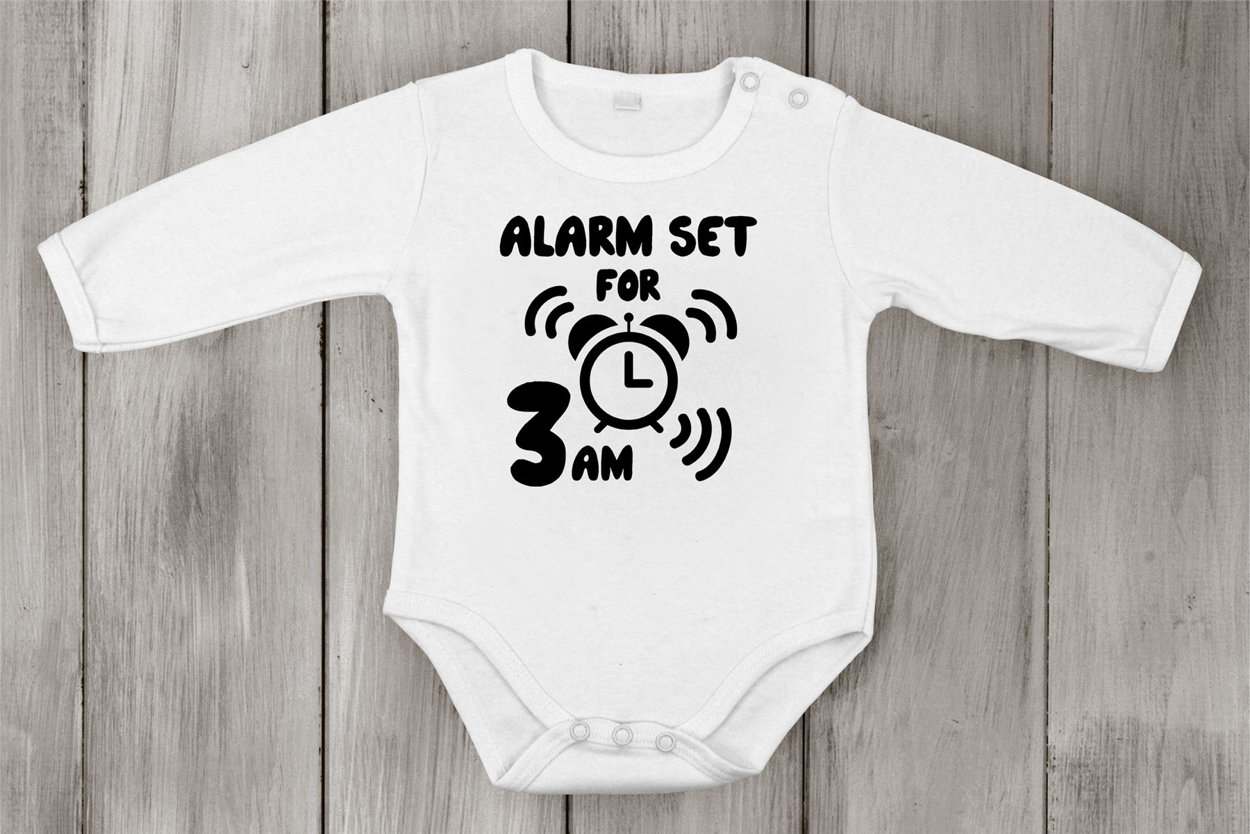 Juego de alarma Babygrow para 3 am Body Mono Recién nacido bebé especial Ducha regalo - Imagen 3 de 5