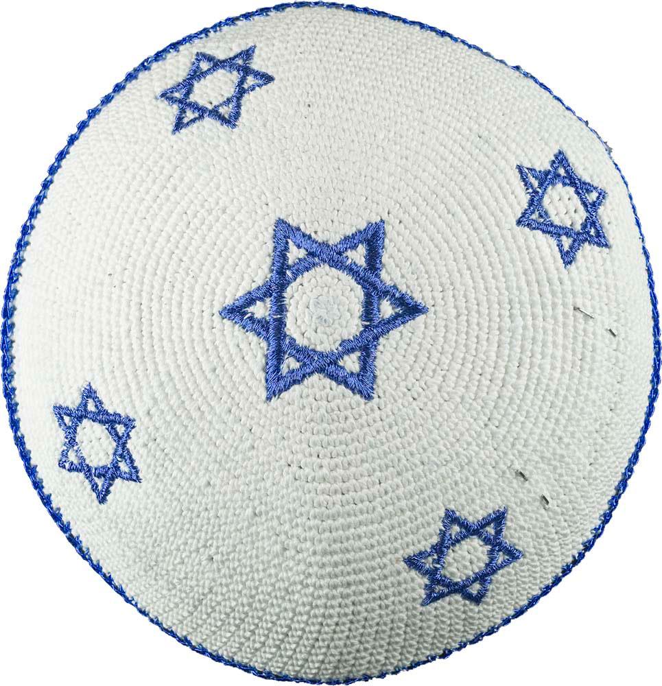 Estrella de David cúpula sagrada Yarmulke tejido tribal judío gorro kipá - Imagen 2 de 4