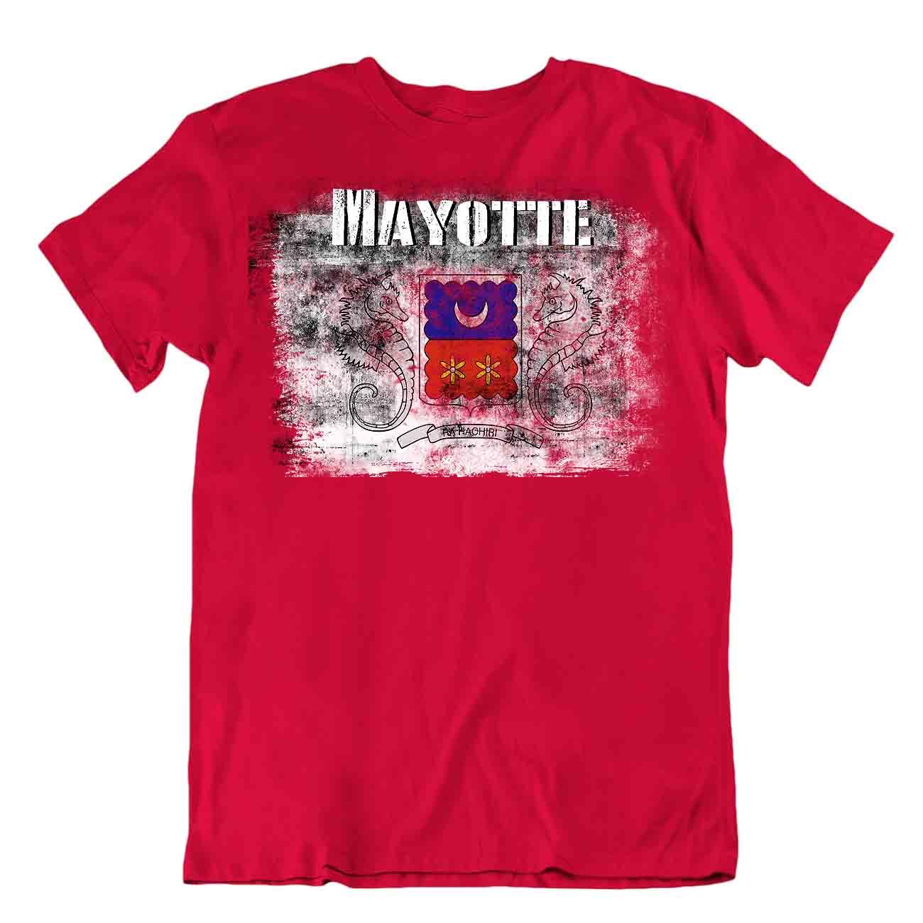Mayotte flag Tshirt T-shirt Tee top city map seahorses Basic TEXTILE gift - Picture 7 of 8