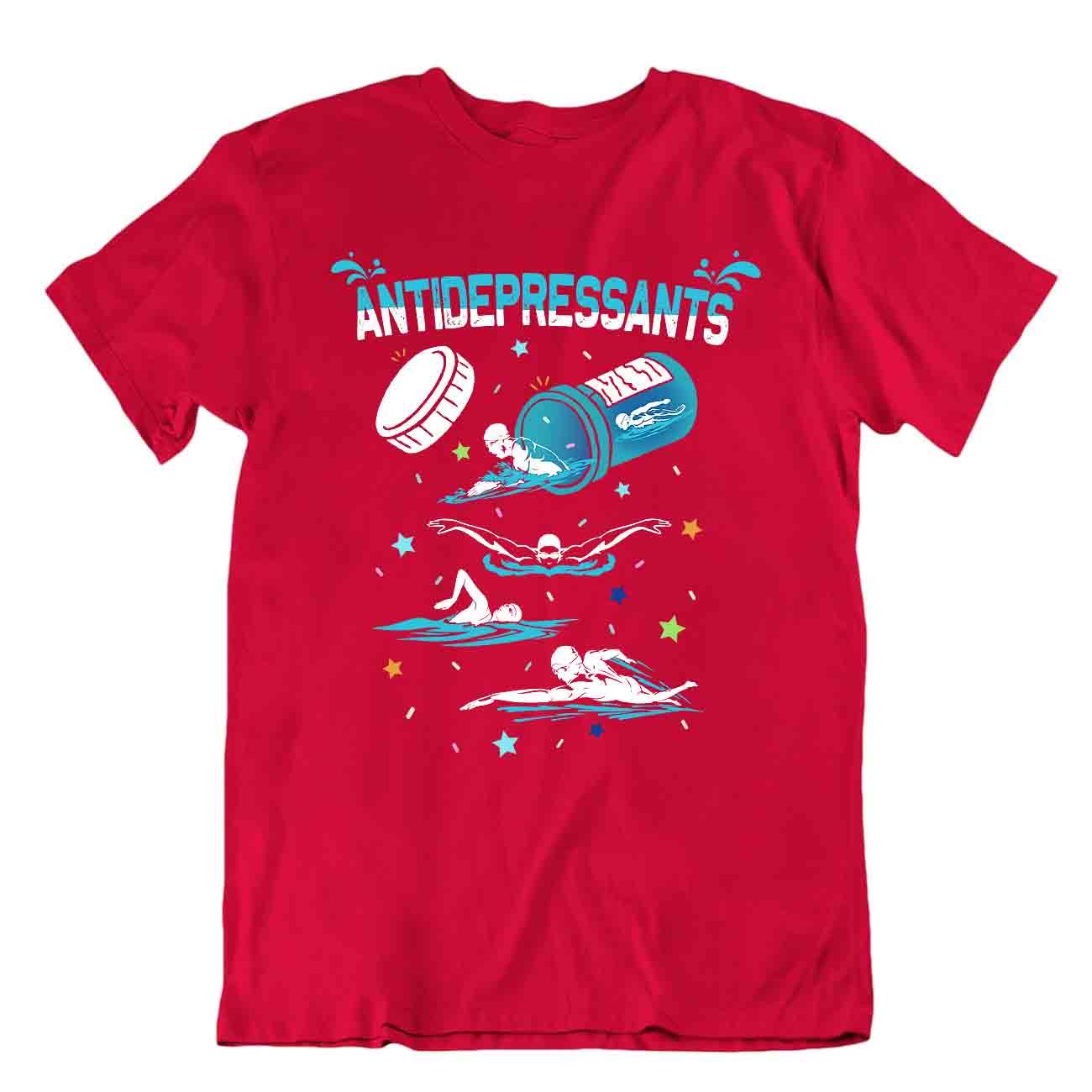 T-SHIRT Nuoto Antidepressivi MAGLIETTA Buona Fitness Fresca Sport T - Foto 7 di 8