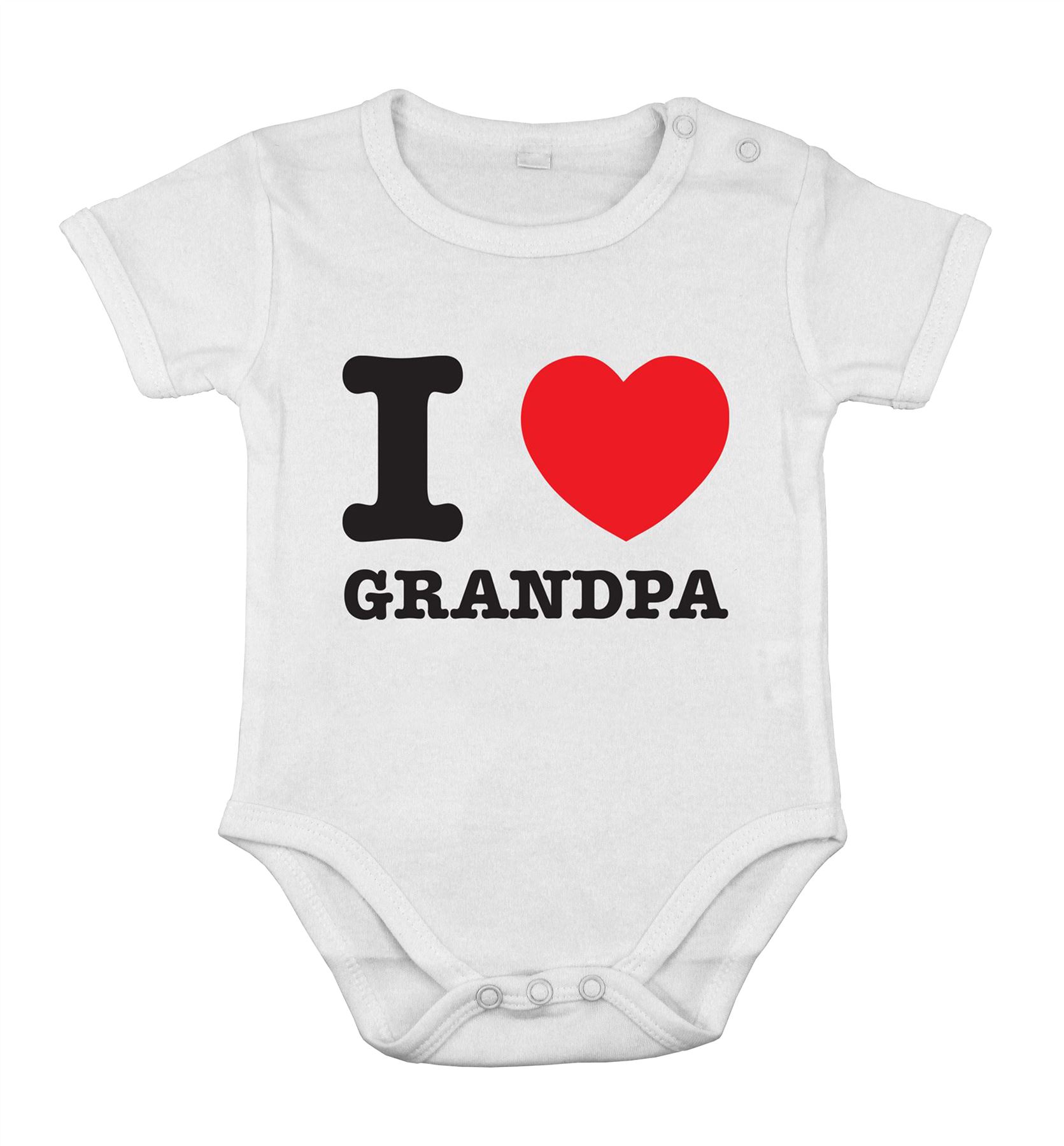 I love Grandpa best papá Divertido Lindo Bebé Crecimiento Recién Nacido Mono Algodón Cocina - Imagen 4 de 5