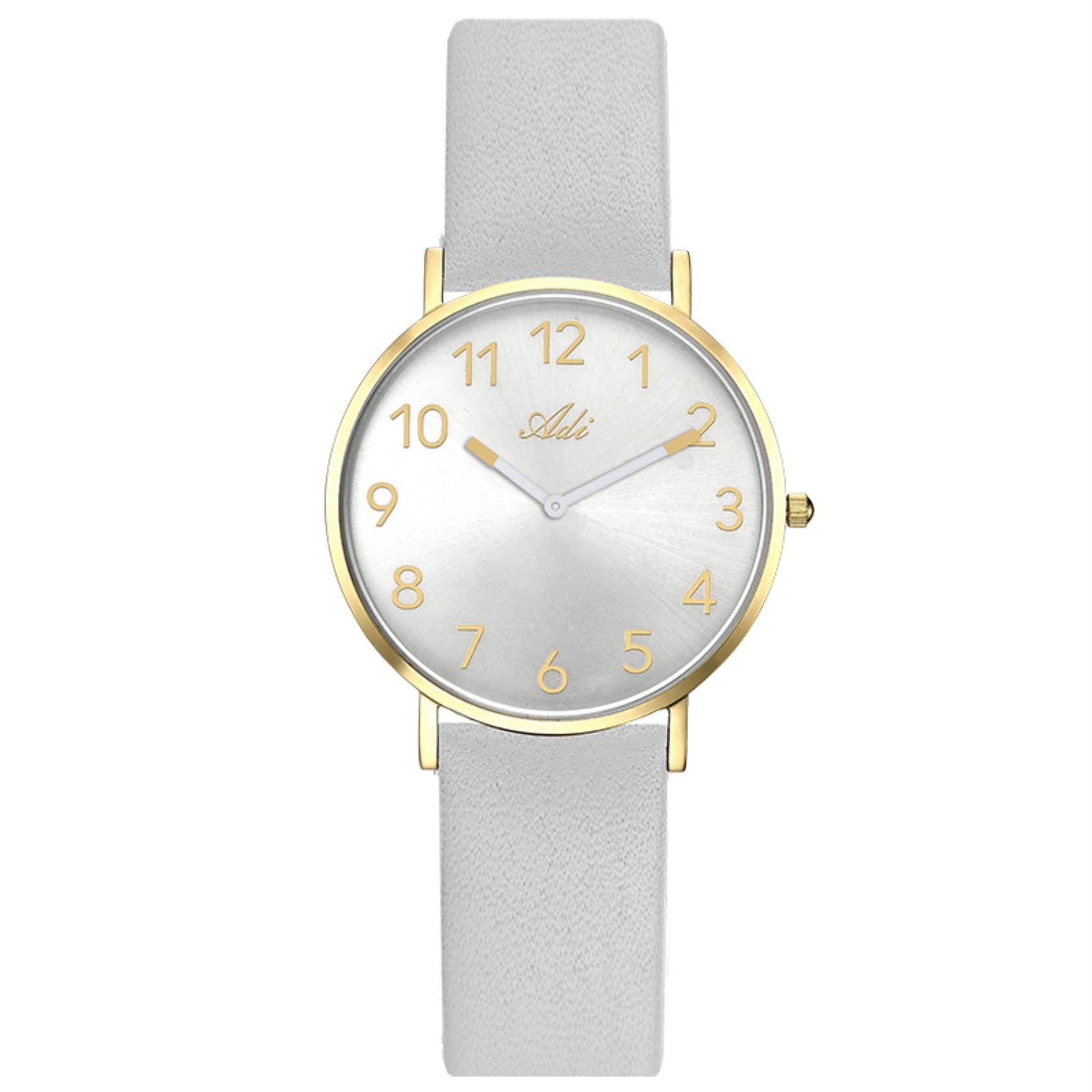 Elegant stainless steel white Leather Strap Watch Amazon.com: Men Women Casual Simple Black White Leather  main image 4