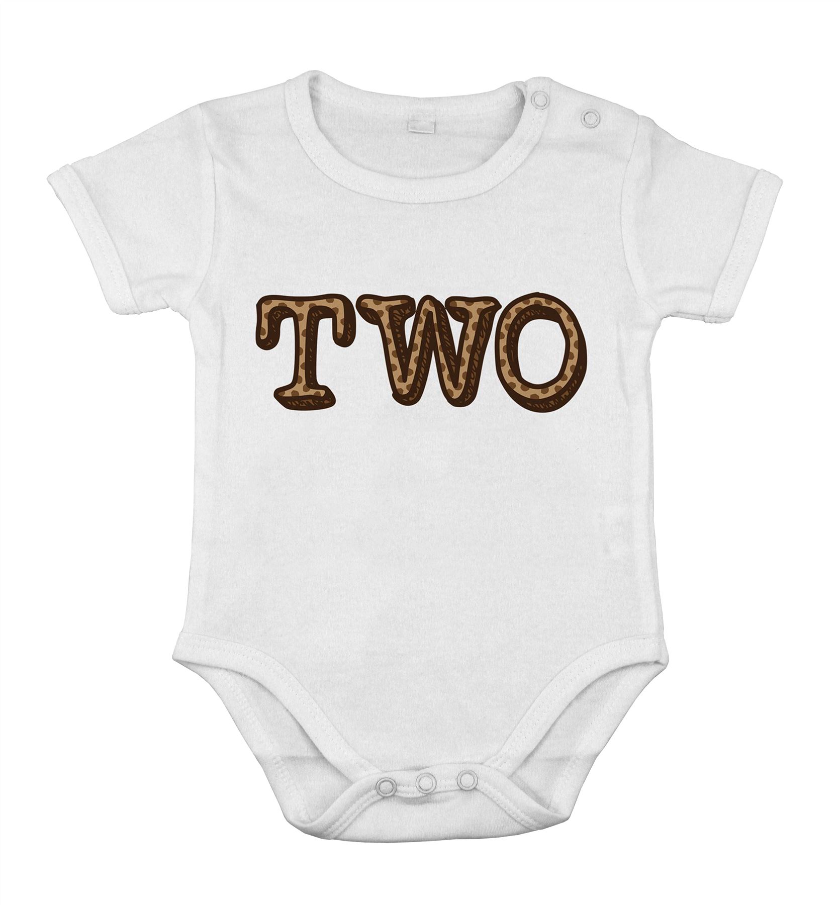 Idée cadeau 2e anniversaire body pour bébé en pur coton TWO courtes manches - Picture 4 of 6
