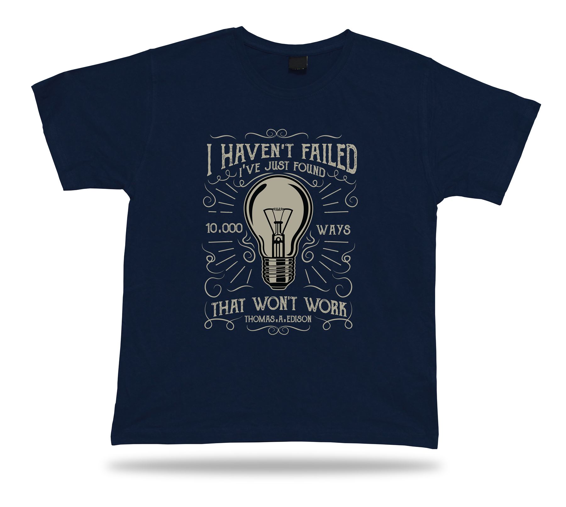 10.000 Ways Thomas Edison Vintage Camiseta Regalo Especial Cumpleaños Camiseta Ropa - Imagen 6 de 8