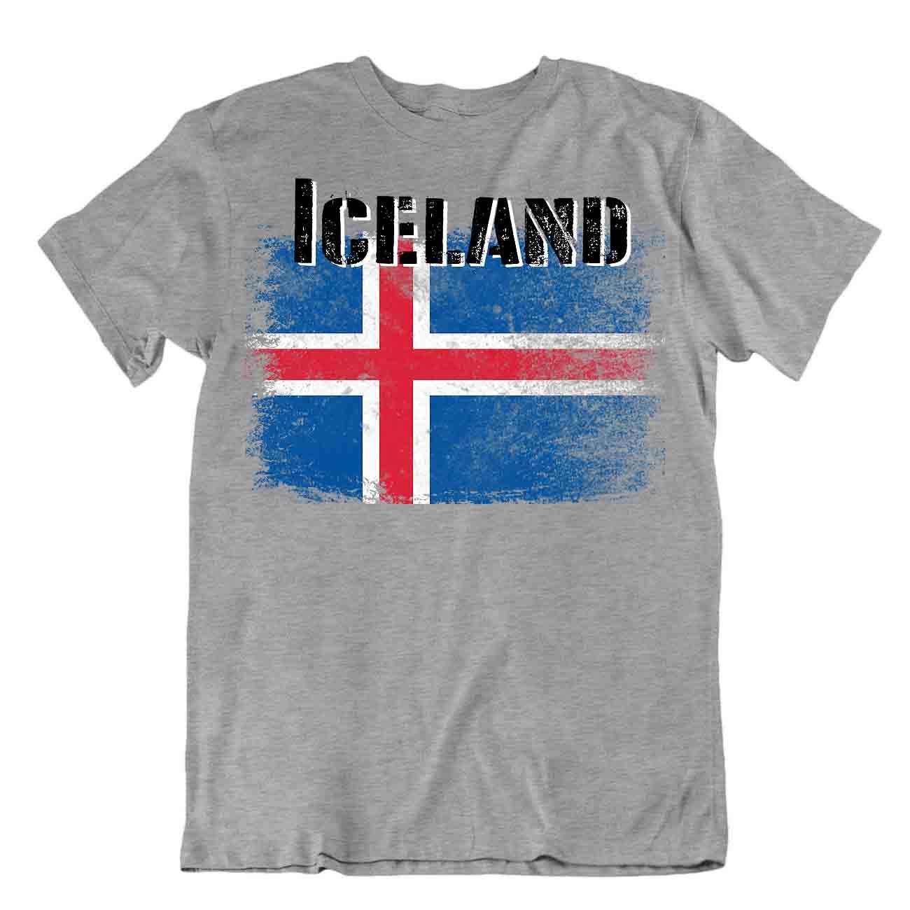 Islandia Camiseta Banderas Pieza de Camiseta Viaje Recuerdo Blusa Tee Iceland Flag Tops Regalo - Imagen 16 de 43