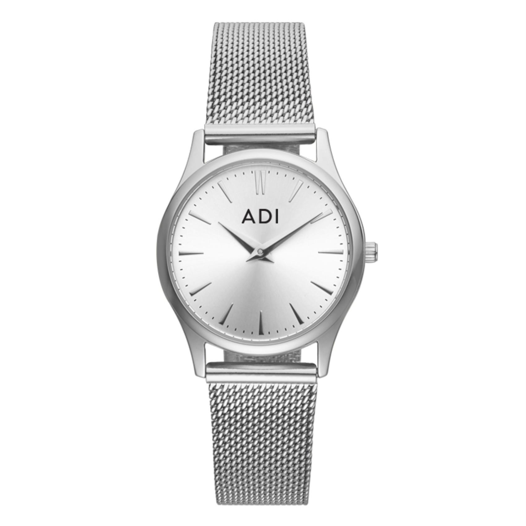 Elegant Silver Women\'s Watch with Mesh Strap The Oval Pearl Silver Mesh | Rosefield Official main image 4