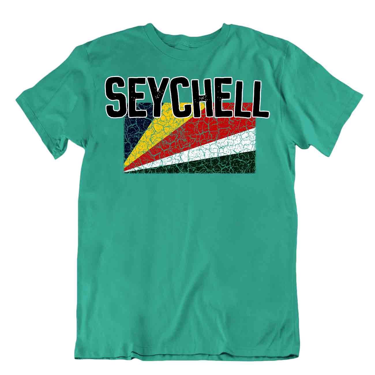 Camiseta bandera de Seychelles recuerdo viaje patriota bandera vacaciones moda blusa - Imagen 15 de 43