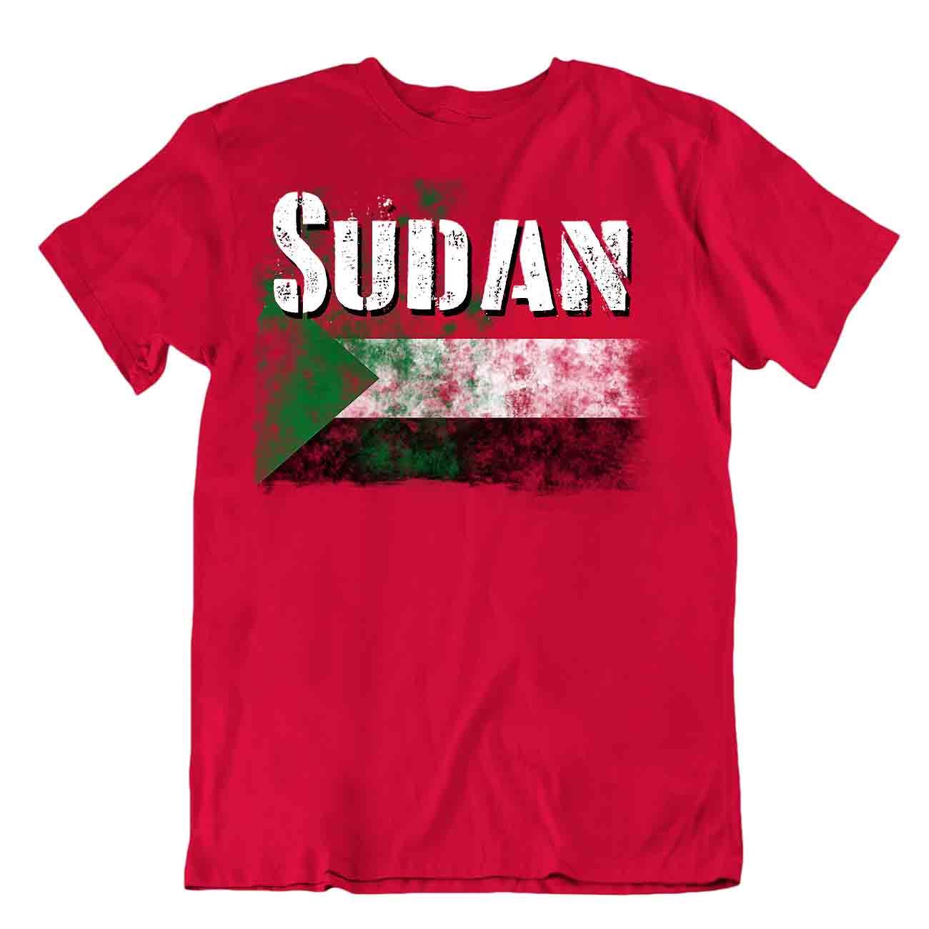 Camiseta de Sudán Banderas Pieza de Camiseta Viaje Recuerdo Blusa Té Bandera de Sudán Tops disponibles - Imagen 37 de 43