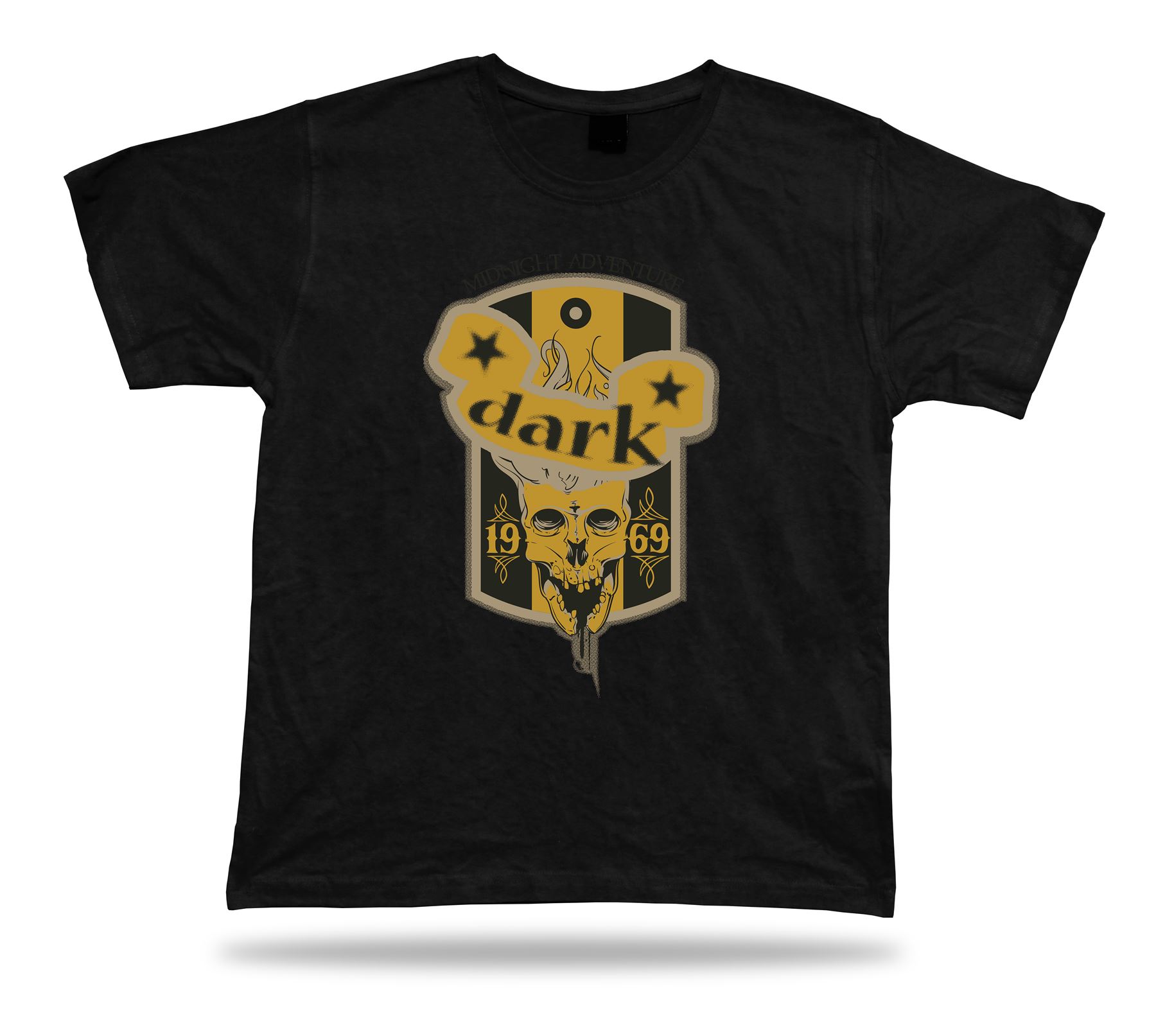 Tshirt Tee Shirt Birthday Gift Idea Midnight Adventure Dark Skull Evil Creepy - Picture 2 of 8