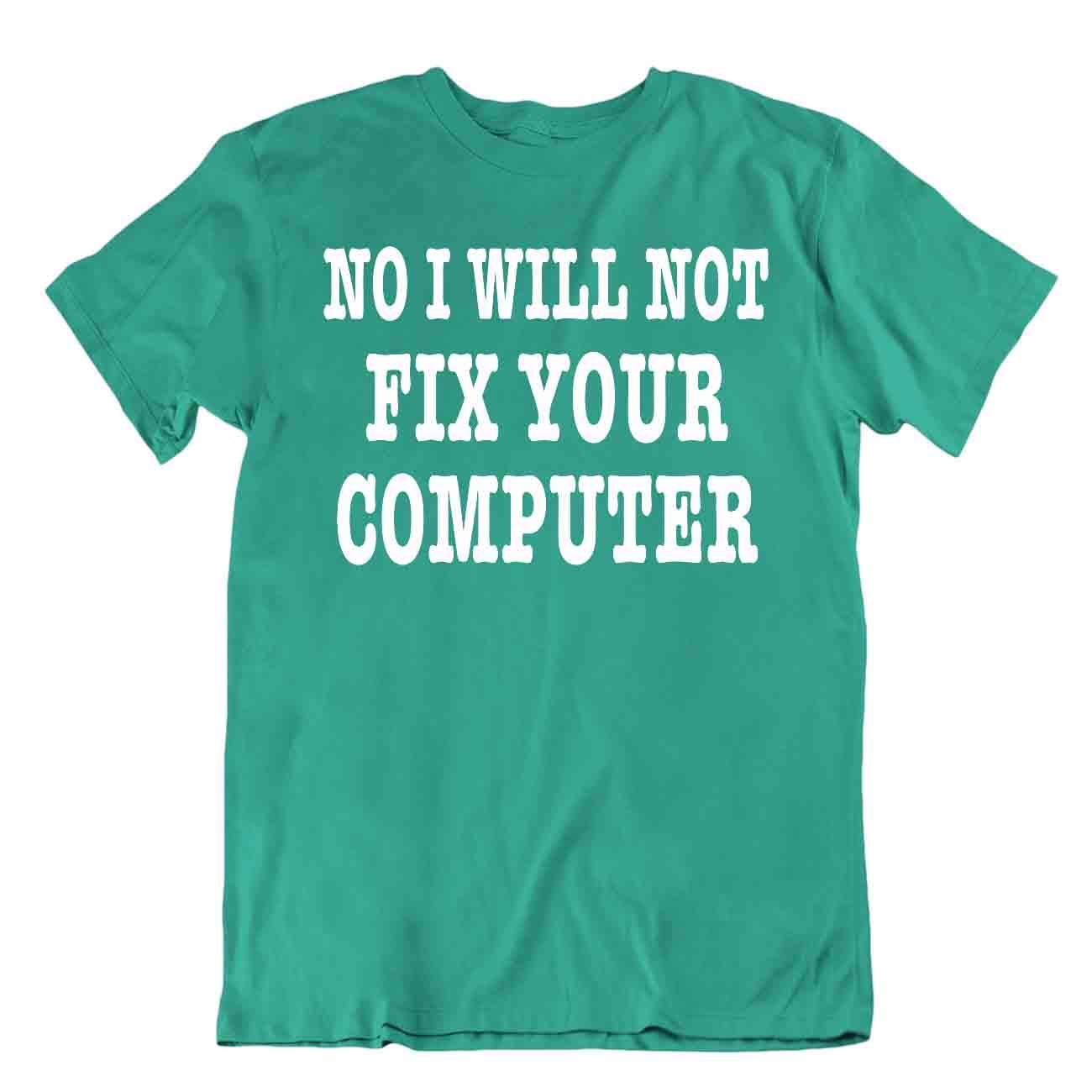 Maglietta Fix Your Computer Maglietta Scherzo Fumetto Unisex Cool Regalo Maglietta - Foto 4 di 8