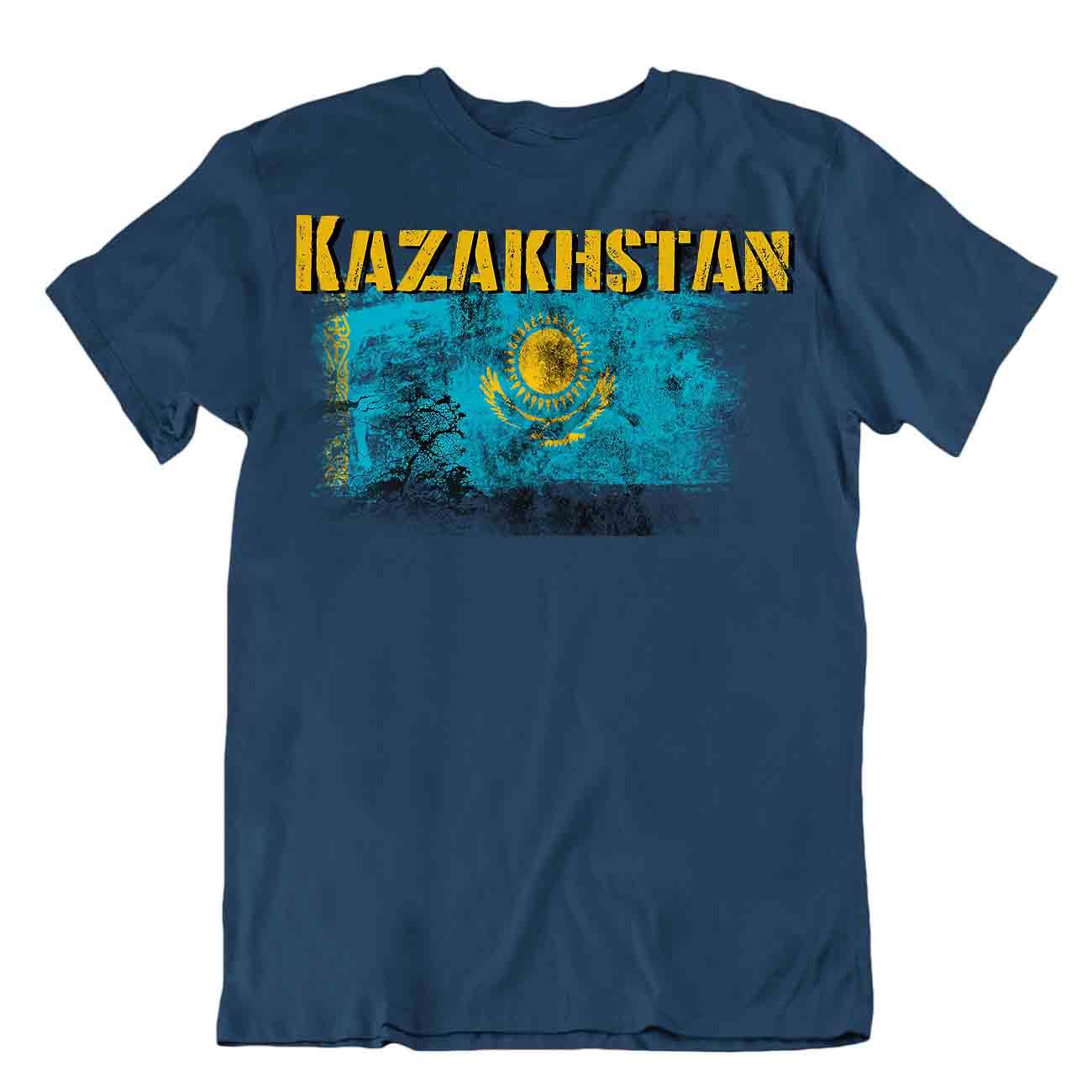 Camiseta Kazajstán Banderas Pieza en T Viaje Recuerdos Blusa Té Kazajstán Flag Tops - Imagen 30 de 43