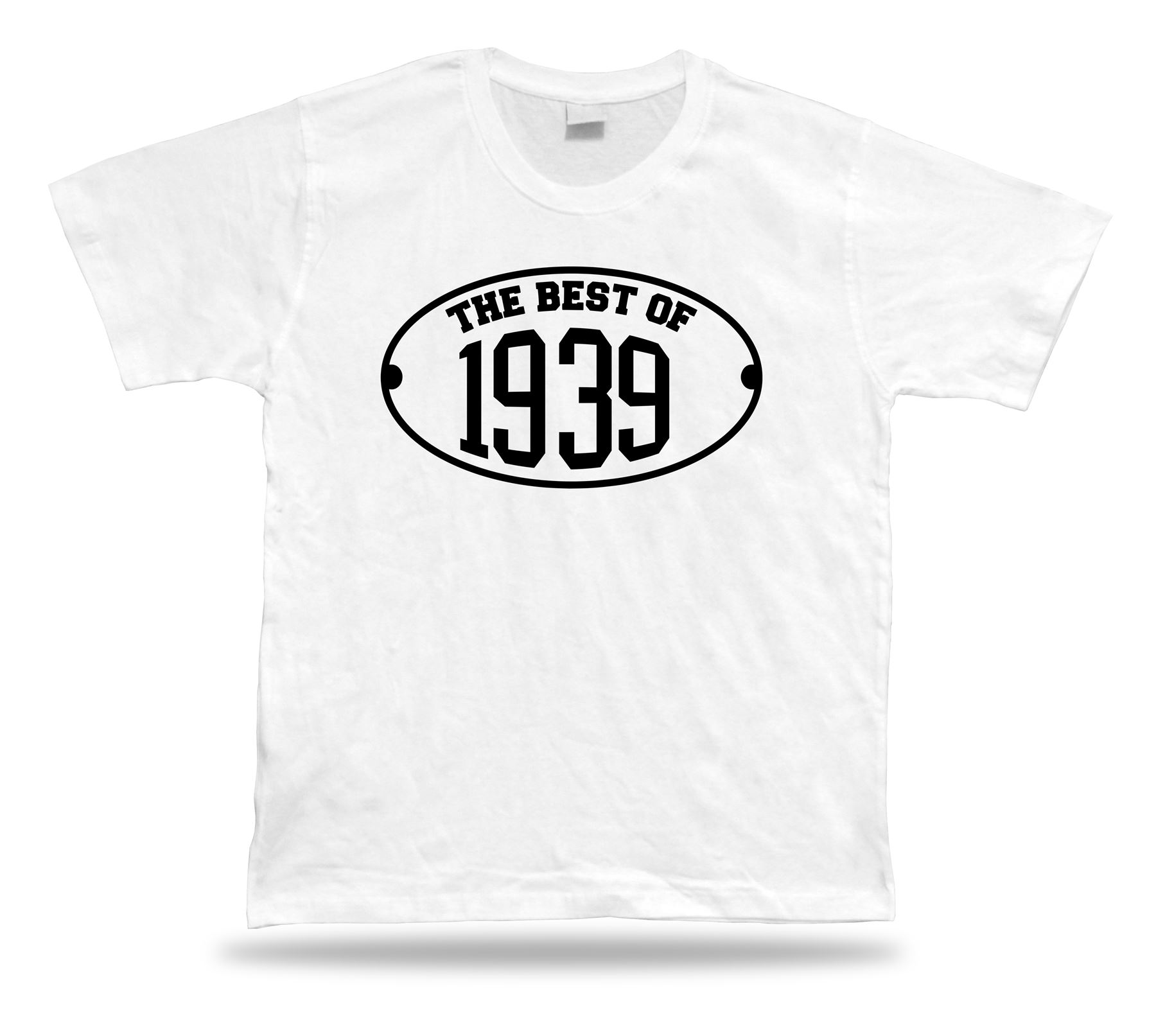 T-shirt tee Le meilleur de 1939 heureux cadeau d'anniversaire présenter unisexe - Imagen 8 de 8