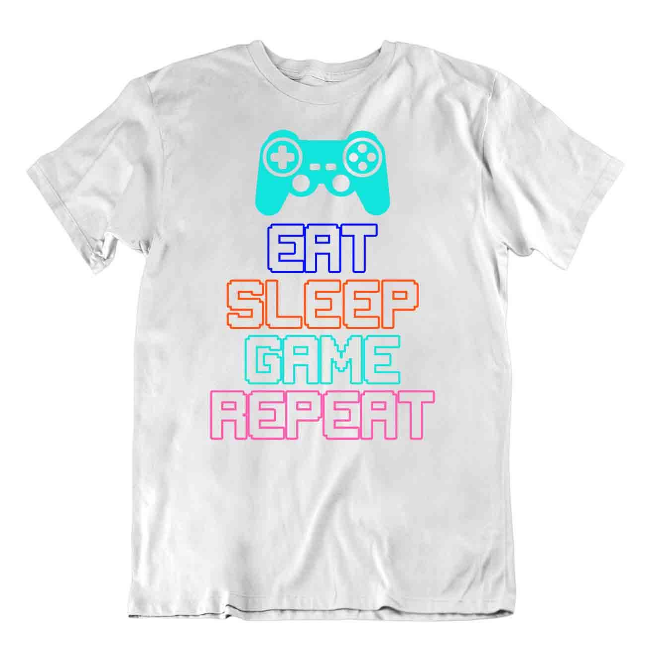 Camiseta Eat Sleep Game Repeat Jugador Camiseta Divertida Humor Camiseta - Imagen 8 de 8