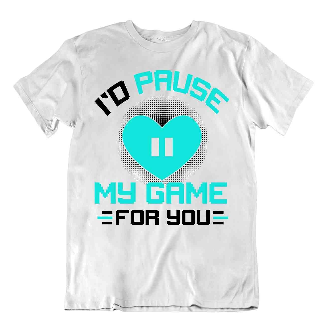 Camiseta Pause Game For You cómic humor jugador camiseta ocasión regalo - Imagen 8 de 8