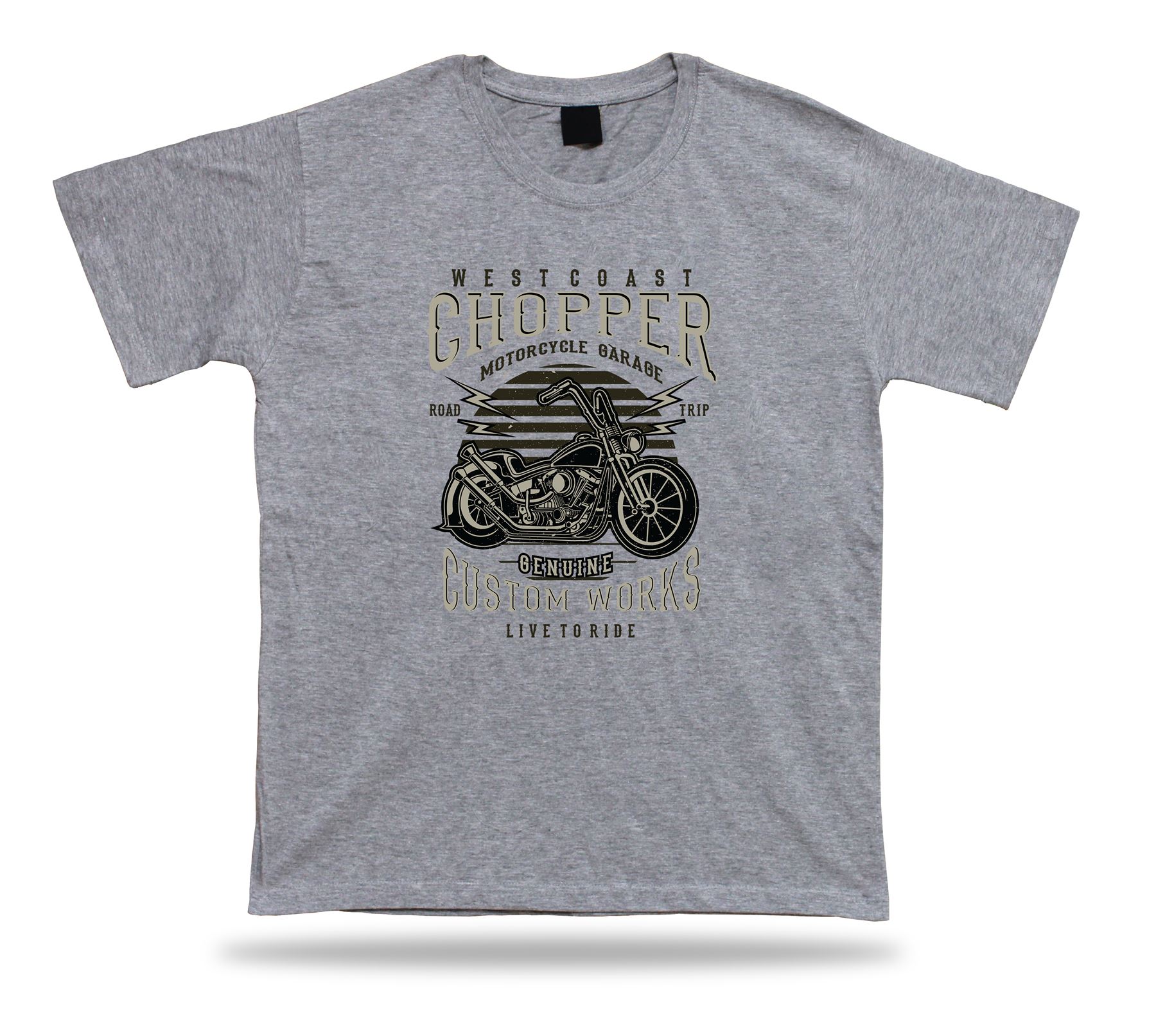 Chopper motorcycle garage, Live to ride vintage t shirt tee design gift apparel - Picture 5 of 8