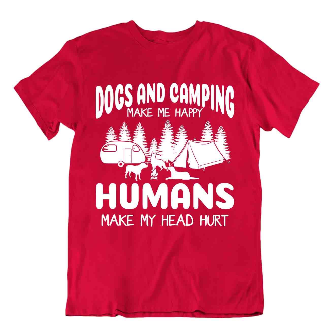 Camiseta Campamento Viaje Exterior Camiseta De Colección Regalo Adorable Divertida Al aire libre Perros Humanos Frescos - Imagen 7 de 8
