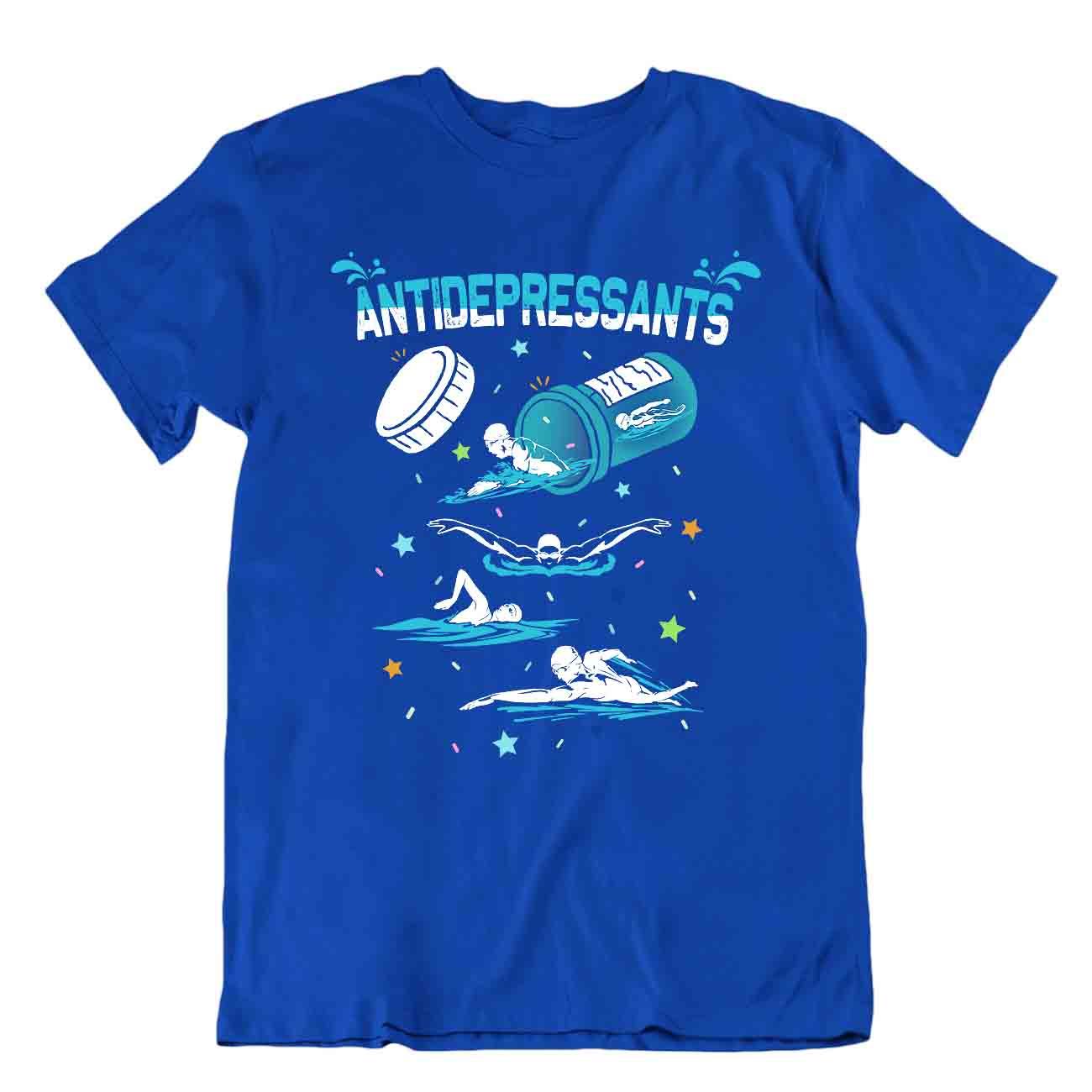 T-SHIRT Nuoto Antidepressivi MAGLIETTA Buona Fitness Fresca Sport T - Foto 3 di 8