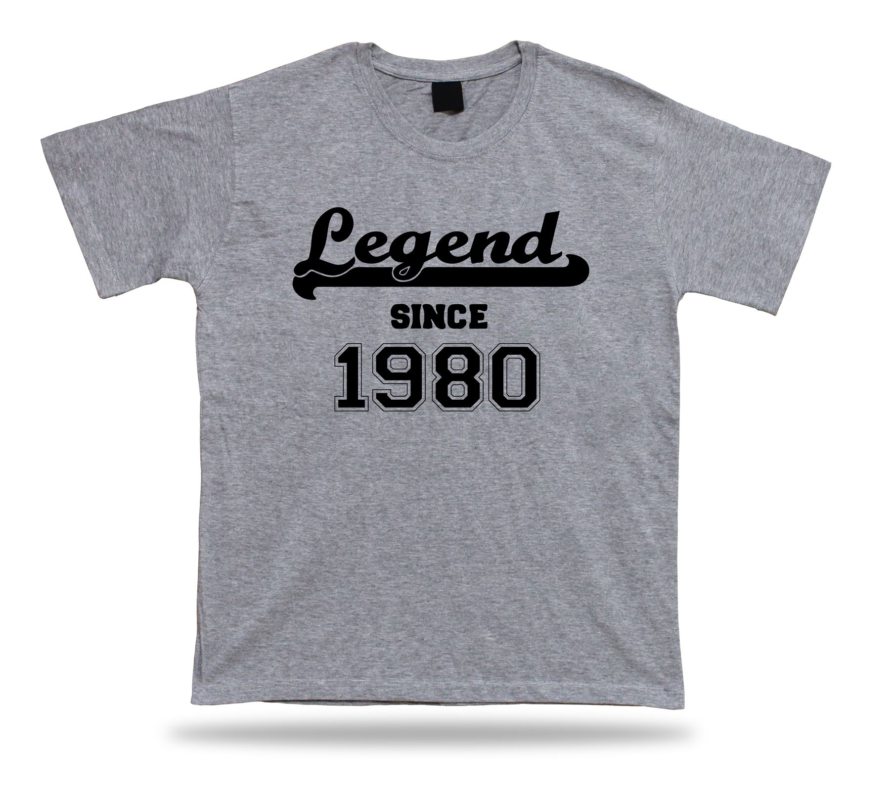 T shirt maglietta stampata leggenda dal 1980 buon compleanno idea regalo unisex - Foto 5 di 8