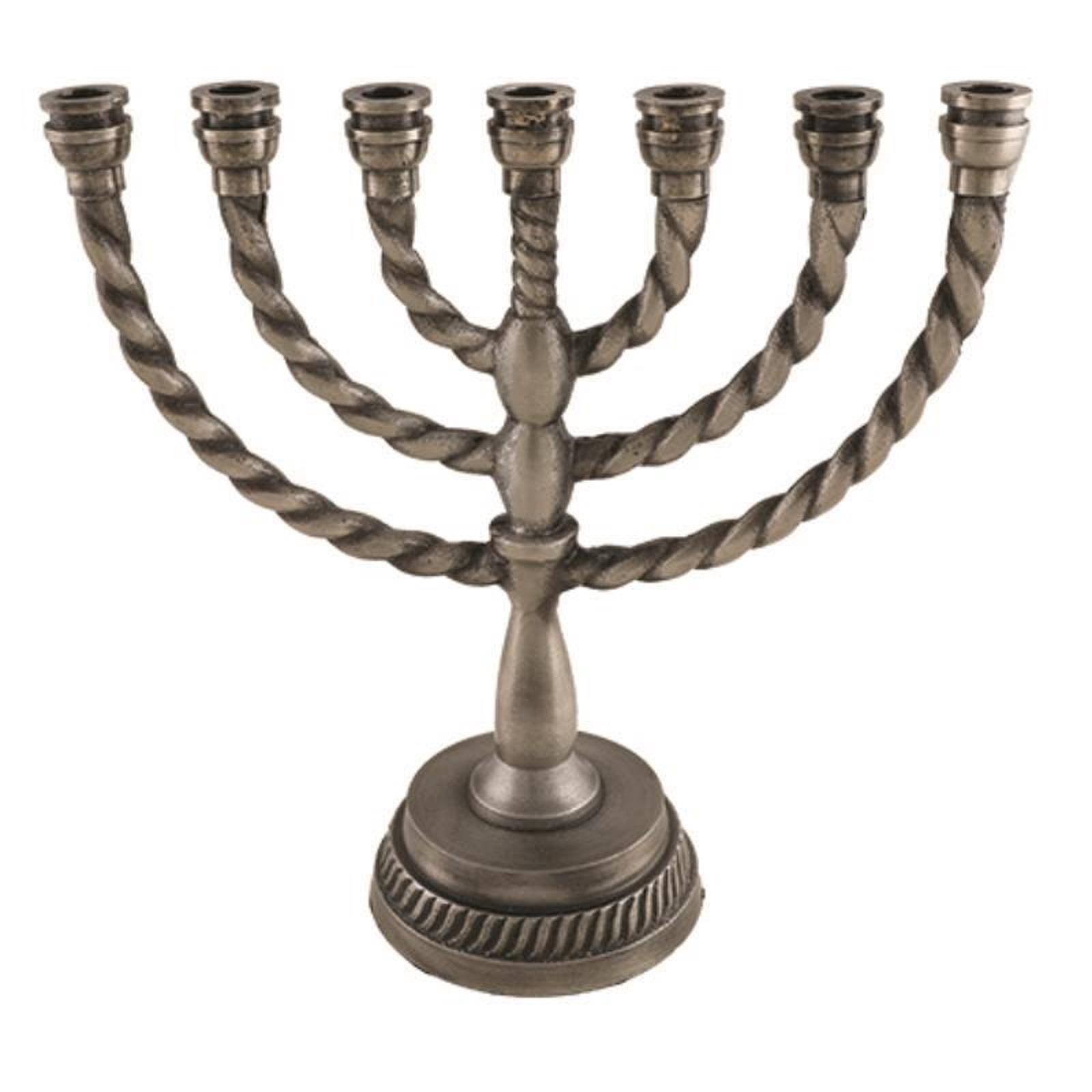 Menorah 7 rami 11 cm Judaica Holyland simbolo ornamento bella decorazione - Foto 8 di 8