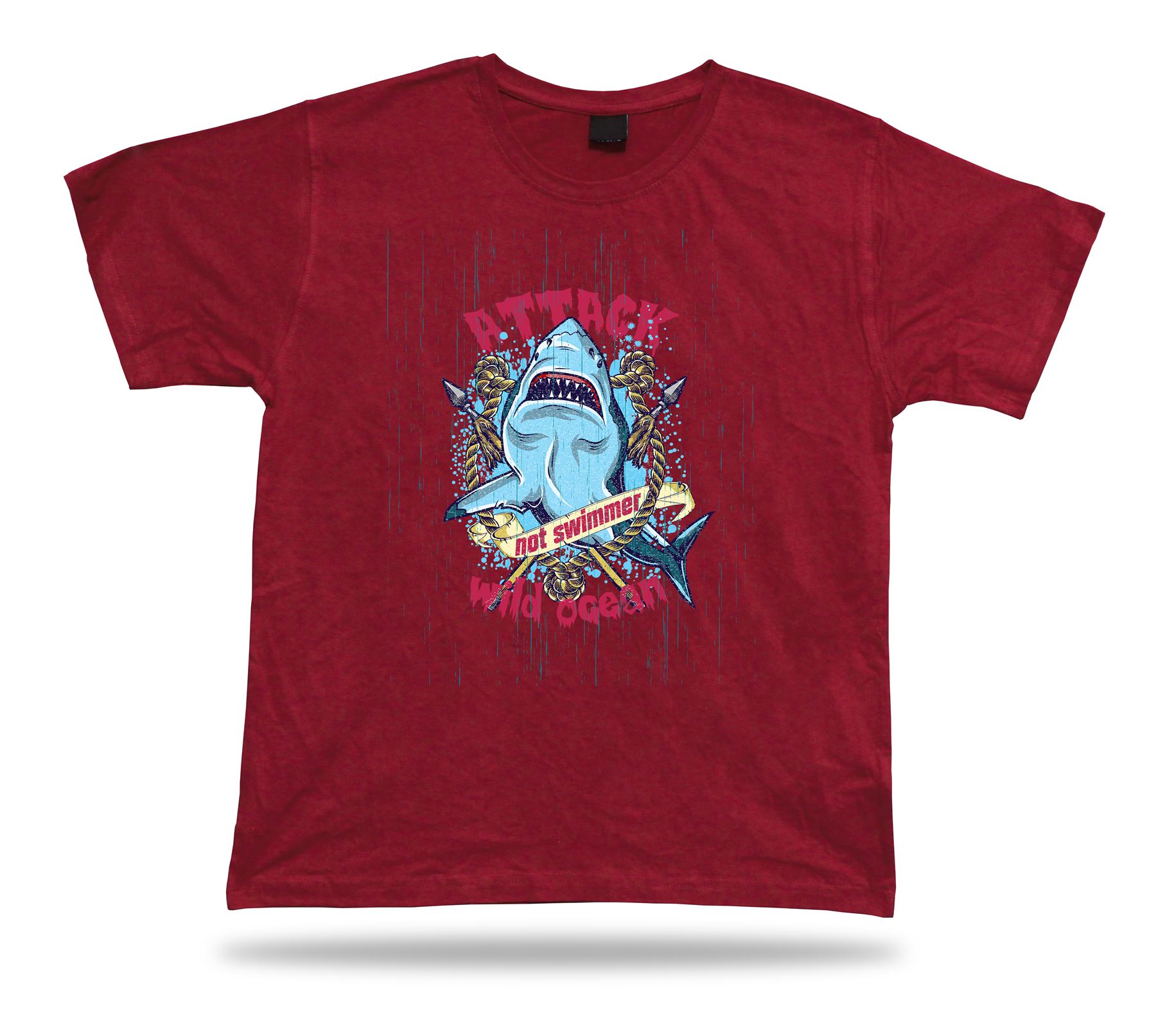 Shark Attack Wild Ocean Moder Nueva Idea Ropa Camiseta Diseño Cumpleaños Regalo Camiseta - Imagen 7 de 8