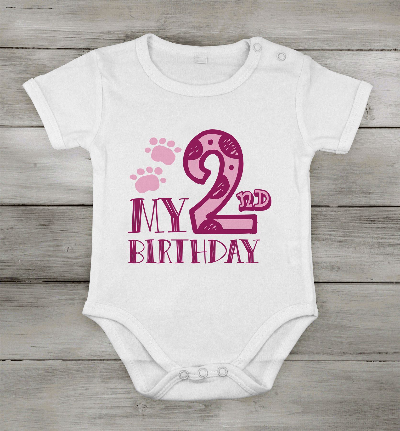 My 2nd Second Birthday big girl Party one piece romper Babygrow Newborn Romper - Bild 5 von 5