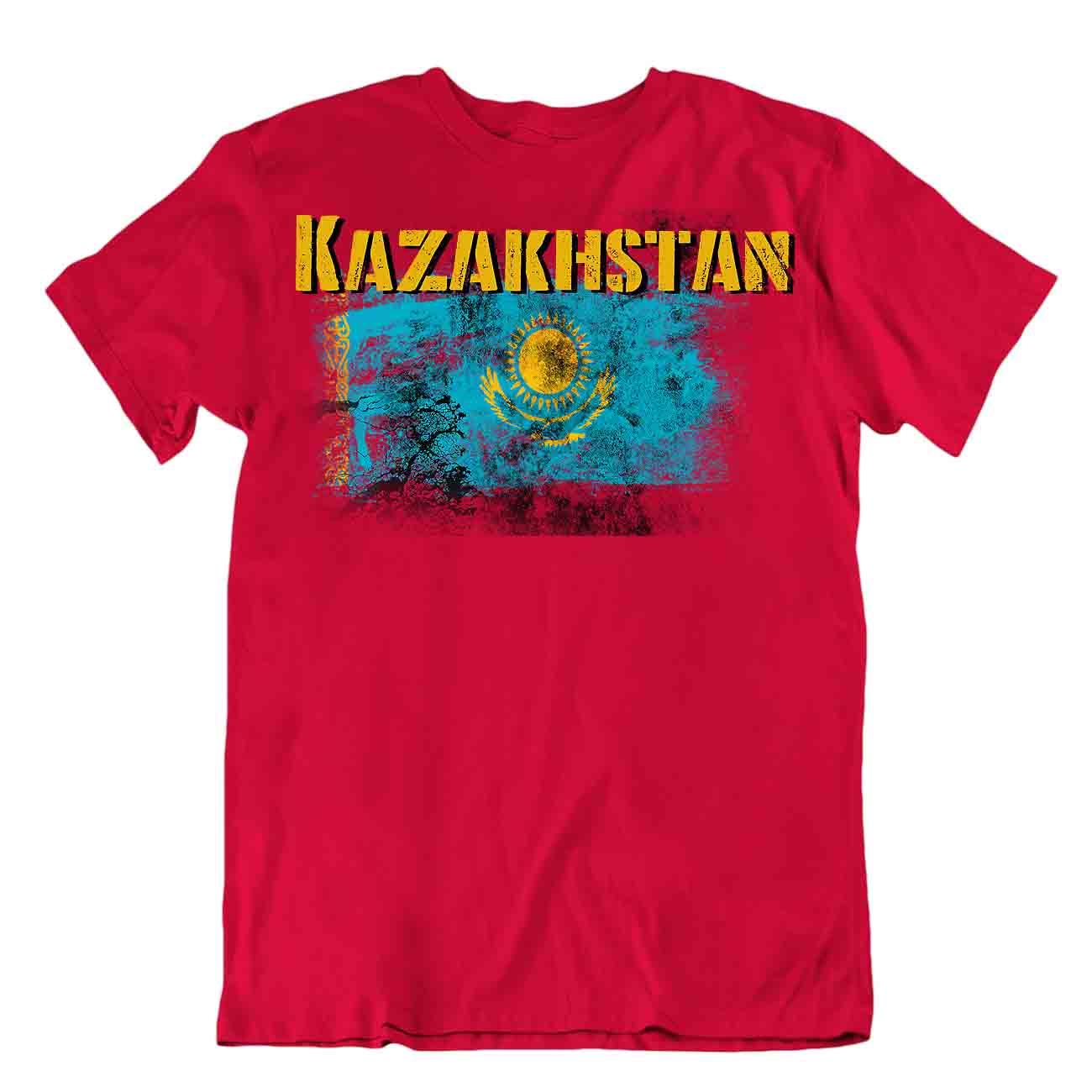 Camiseta Kazajstán Banderas Pieza en T Viaje Recuerdos Blusa Té Kazajstán Flag Tops - Imagen 35 de 43