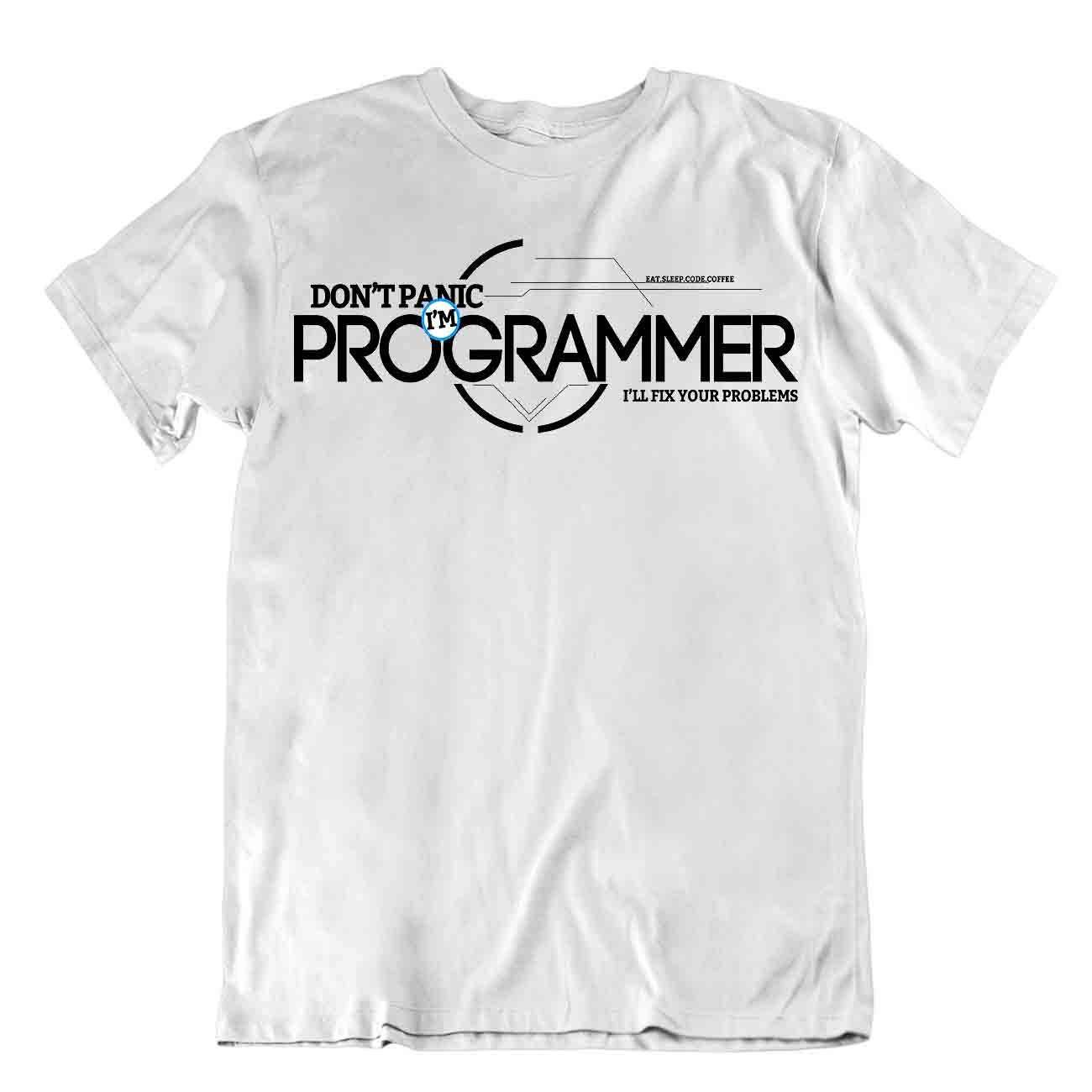 Panique Programmeur T-Shirt Codeur Vie Tee Ordinateur Tshirt Cadeau Chemise - Picture 8 of 8