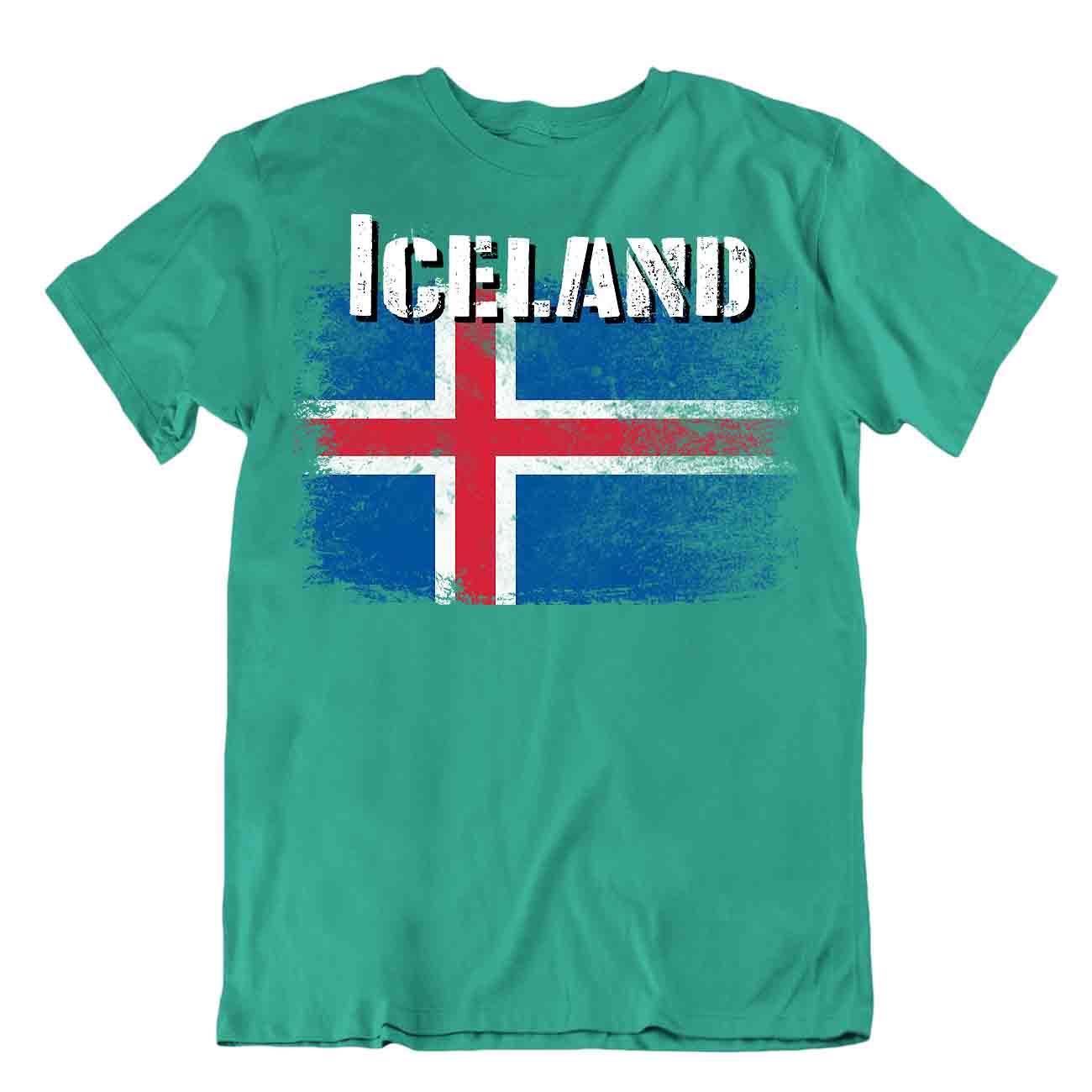 Islandia Camiseta Banderas Pieza de Camiseta Viaje Recuerdo Blusa Tee Iceland Flag Tops Regalo - Imagen 21 de 43