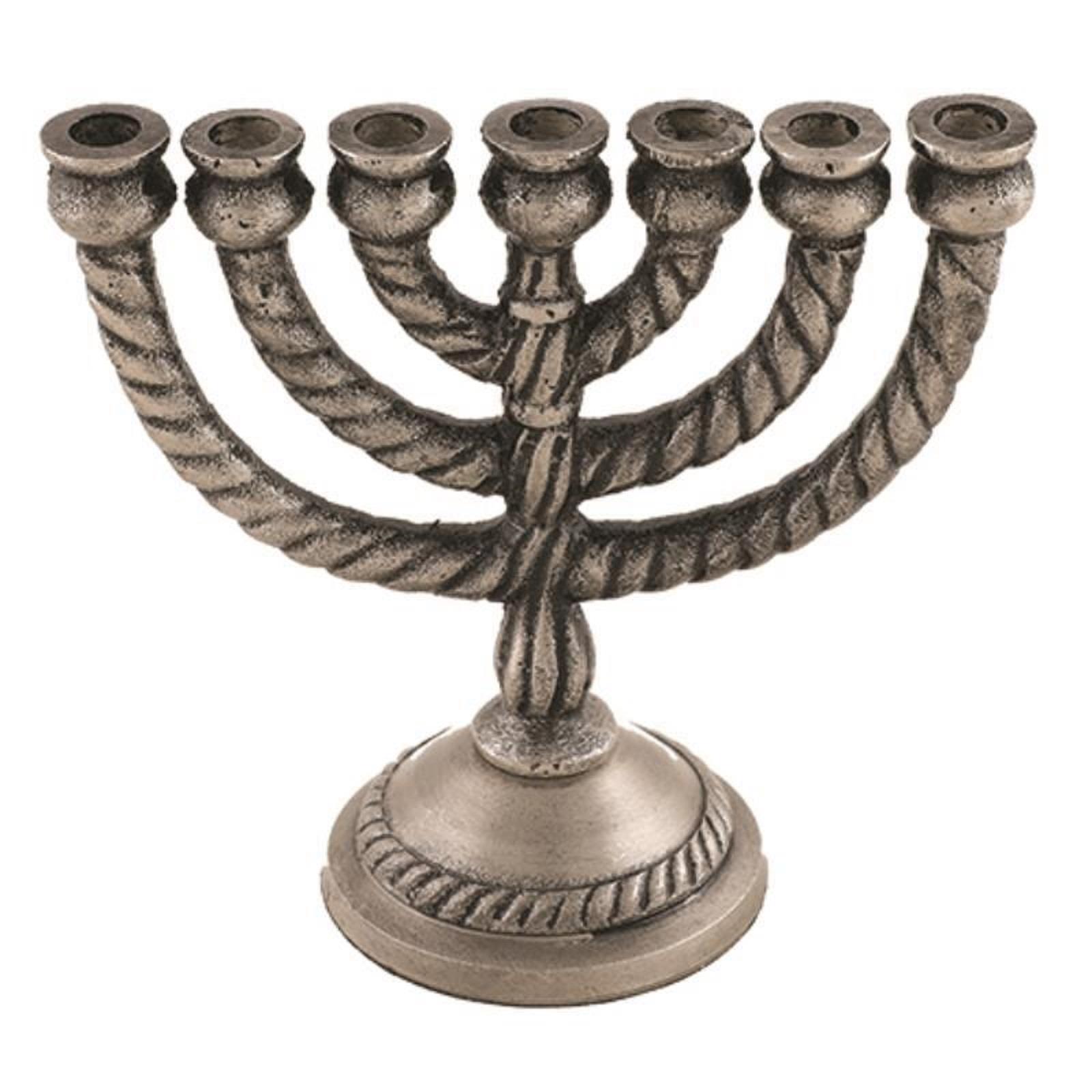 Menorah 7 rami 11 cm Judaica Holyland simbolo ornamento bella decorazione - Foto 6 di 8