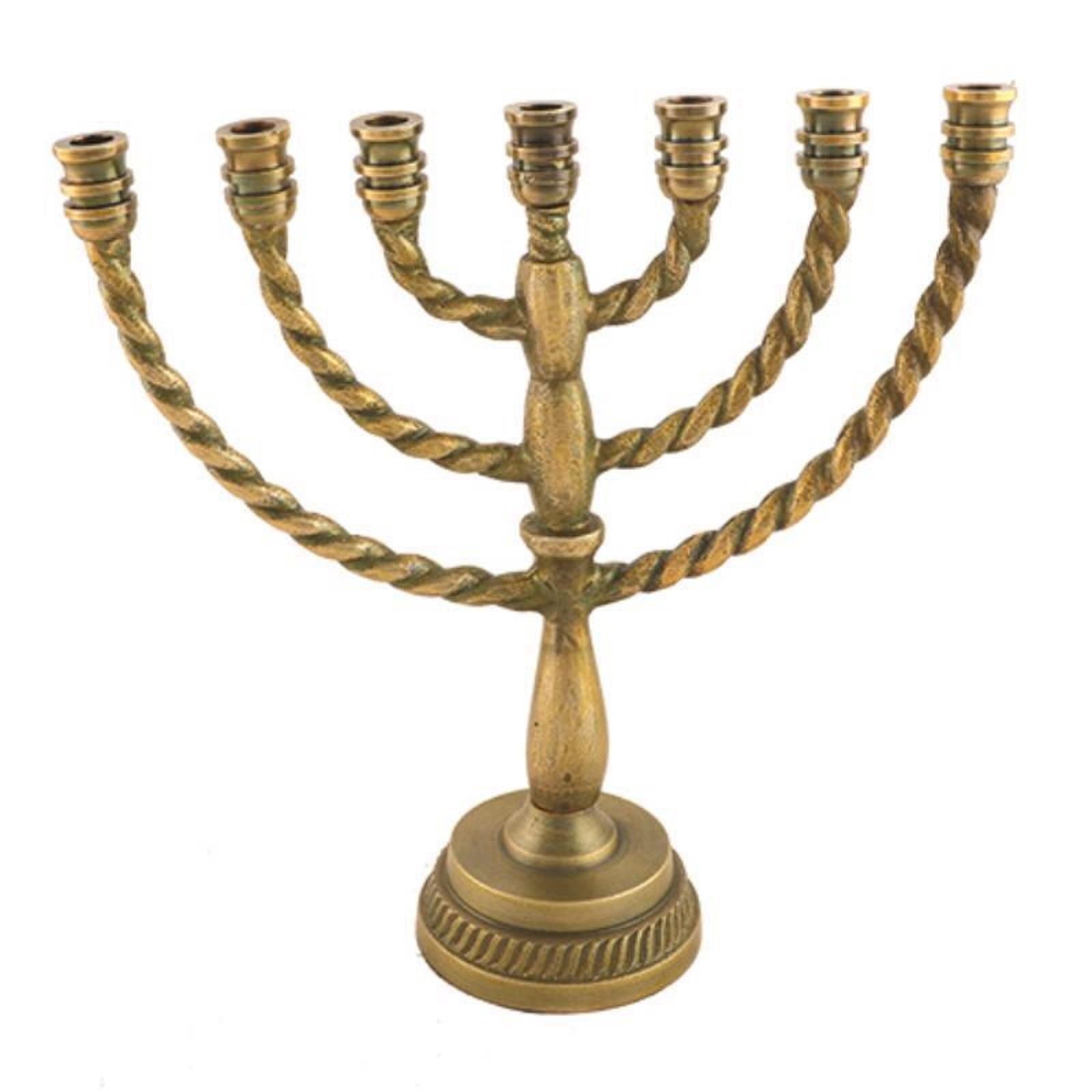 Menorah 7 rami 11 cm Judaica Holyland simbolo ornamento bella decorazione - Foto 4 di 8