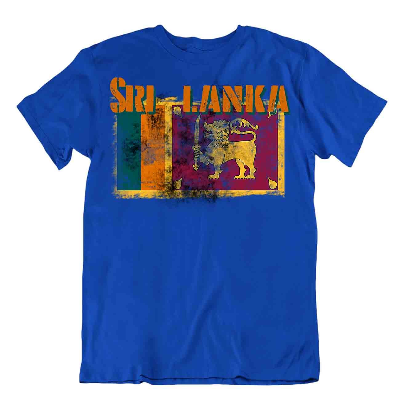 Sri Lanka Lion flag Tshirt T-shirt Tee top city map dharmachakra Basic TEXTILE