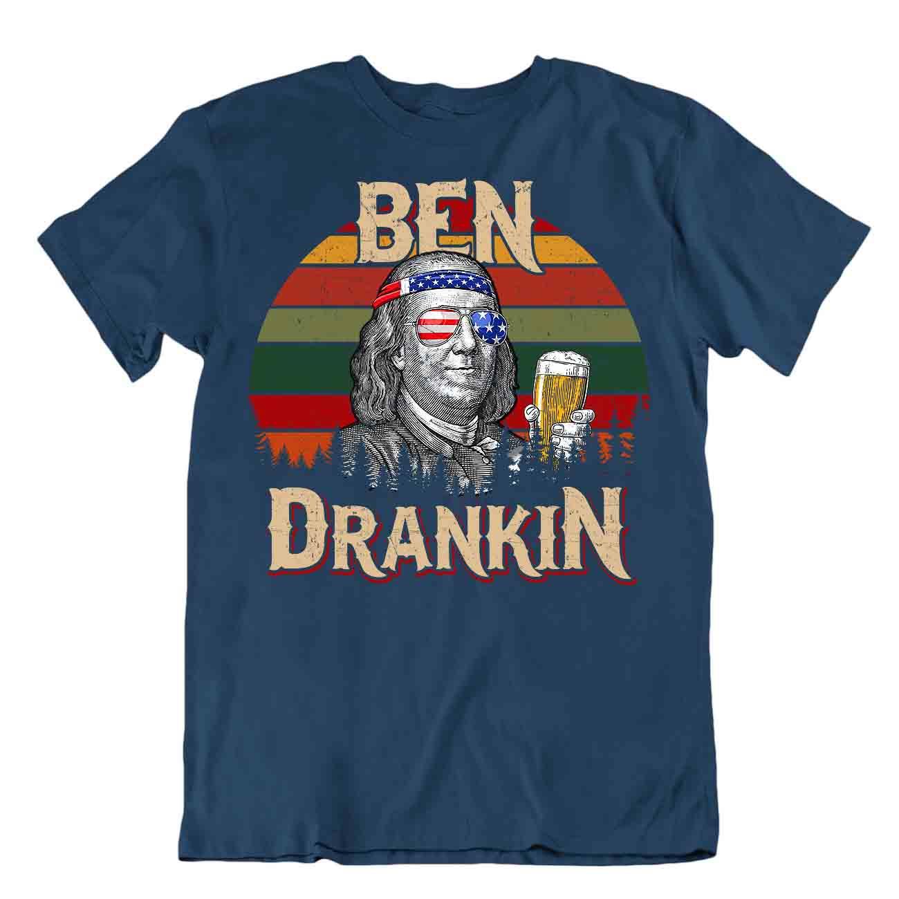 Ben Drankin 4th Of July T-Shirt Herren Lustig Tee Unikat Vintage Shirt - Bild 6 von 8