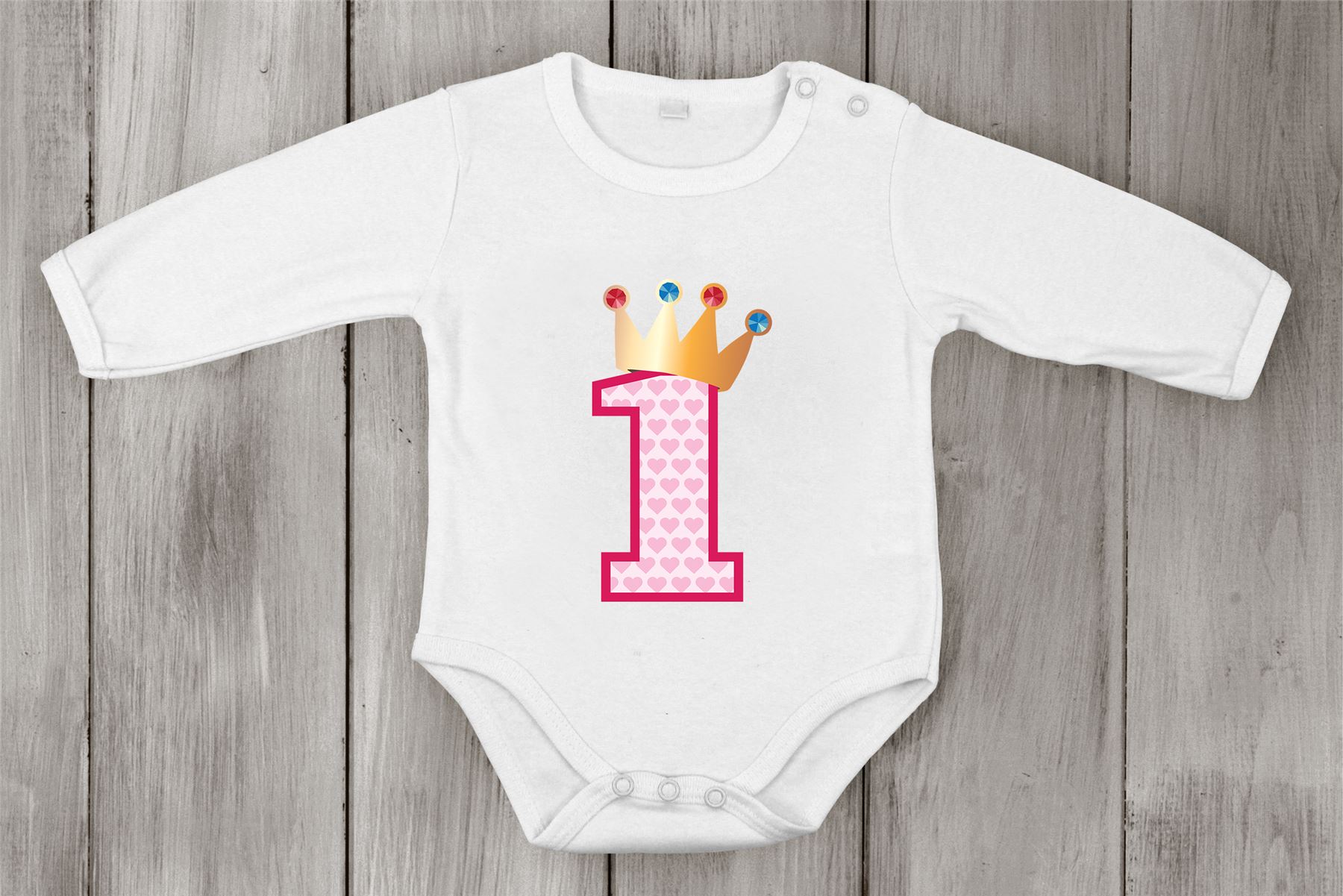 Erster 1. Geburtstag Strampler Baumwolle Mädchen Neugeborene Strampler Dusche Einteiler Prinzessin - Bild 3 von 5