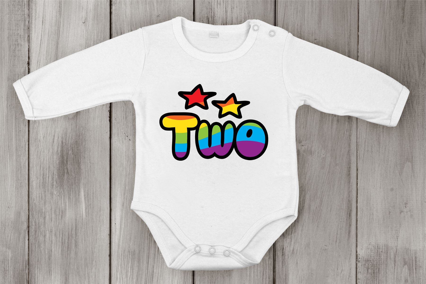 Dos Arco Iris 2º Cumpleaños Niños Babyborn Princesa Babygrow Shower Unisex Regalo - Imagen 3 de 5