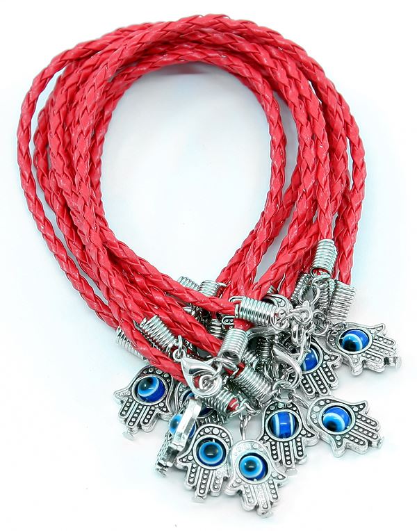 Lotto Hamsa Corda Mano Rosso Malocchio Fortunato Bracciali Spirituali Protezione Successo - Foto 6 di 9