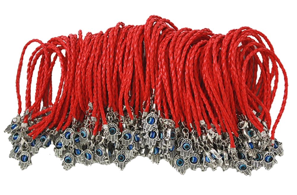 Lotto Hamsa Corda Mano Rosso Malocchio Fortunato Bracciali Spirituali Protezione Successo - Foto 9 di 9