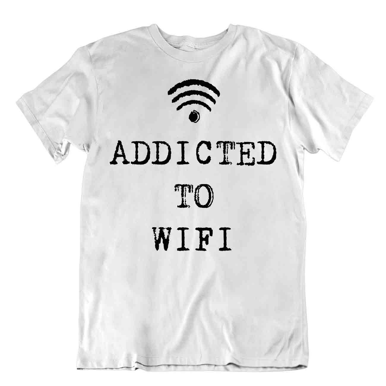 Maglietta Addicted To Wifi T-shirt Coder Codificatore Linguaggio di Programmazione - Foto 8 di 8