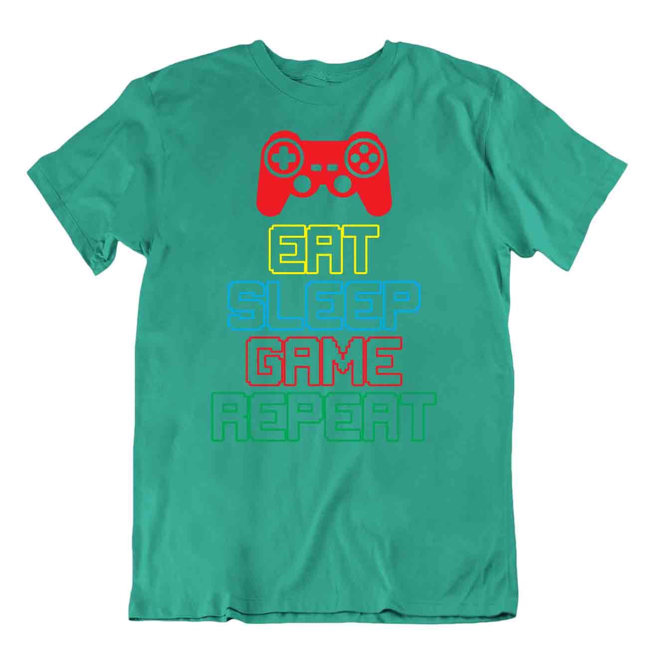 Camiseta Eat Sleep Game Repeat Jugador Camiseta Divertida Humor Camiseta - Imagen 4 de 8