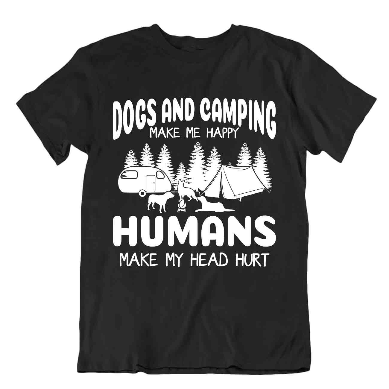 Camiseta Campamento Viaje Exterior Camiseta De Colección Regalo Adorable Divertida Al aire libre Perros Humanos Frescos - Imagen 2 de 8